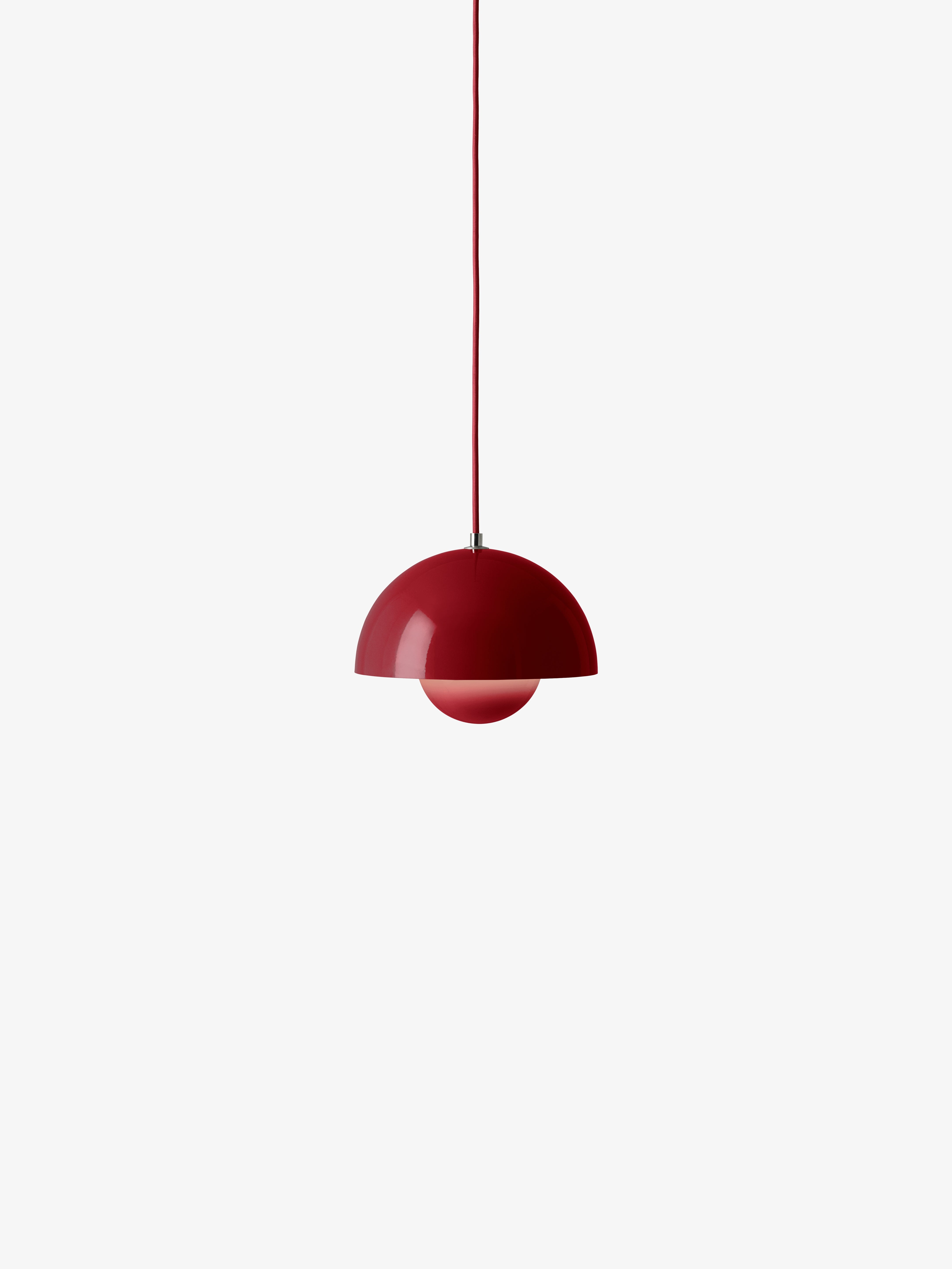 Lampa visící FLOWERPOT vínově červená
