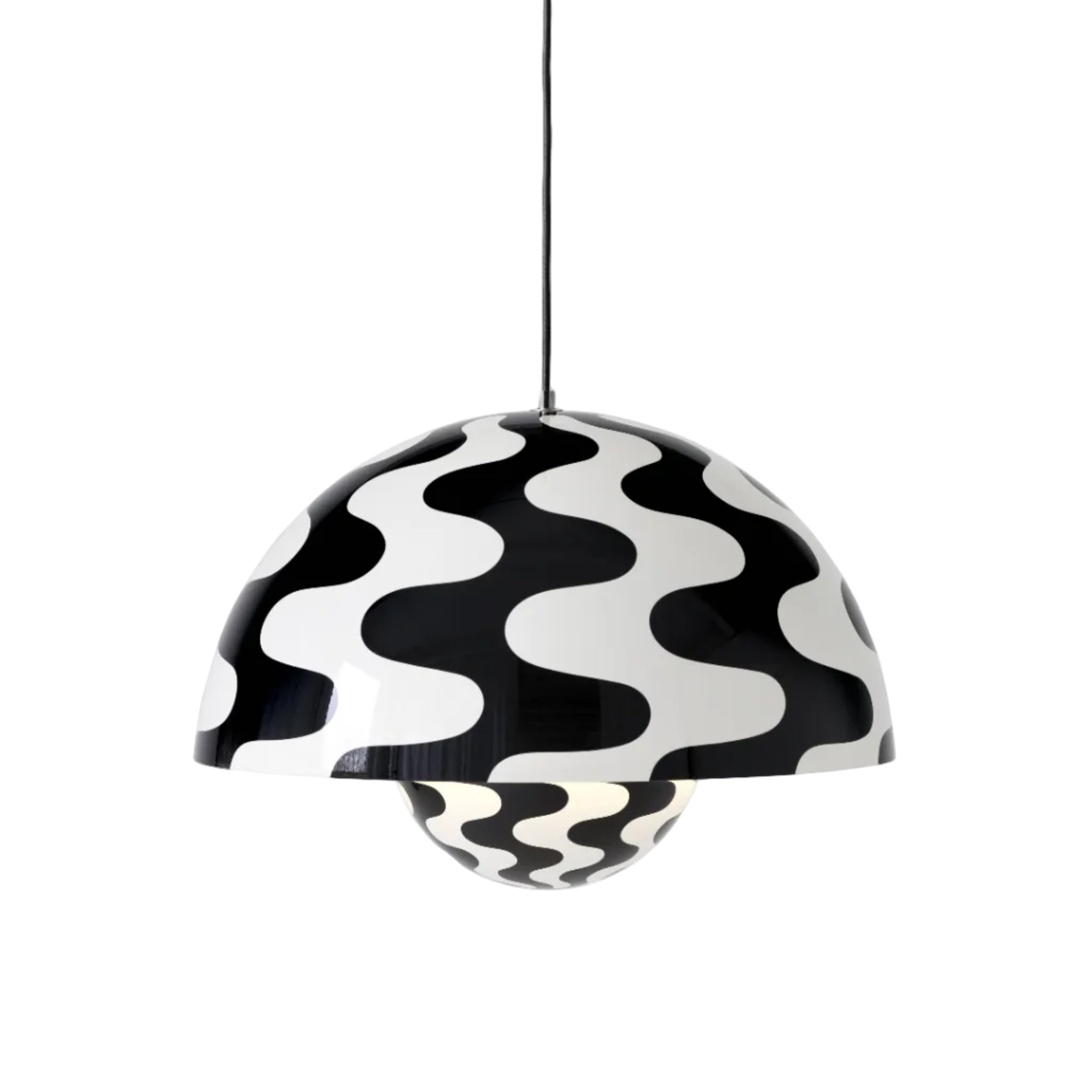 Lampa visící FLOWERPOT VP2 s bílou a černou vzorovanou úpravou