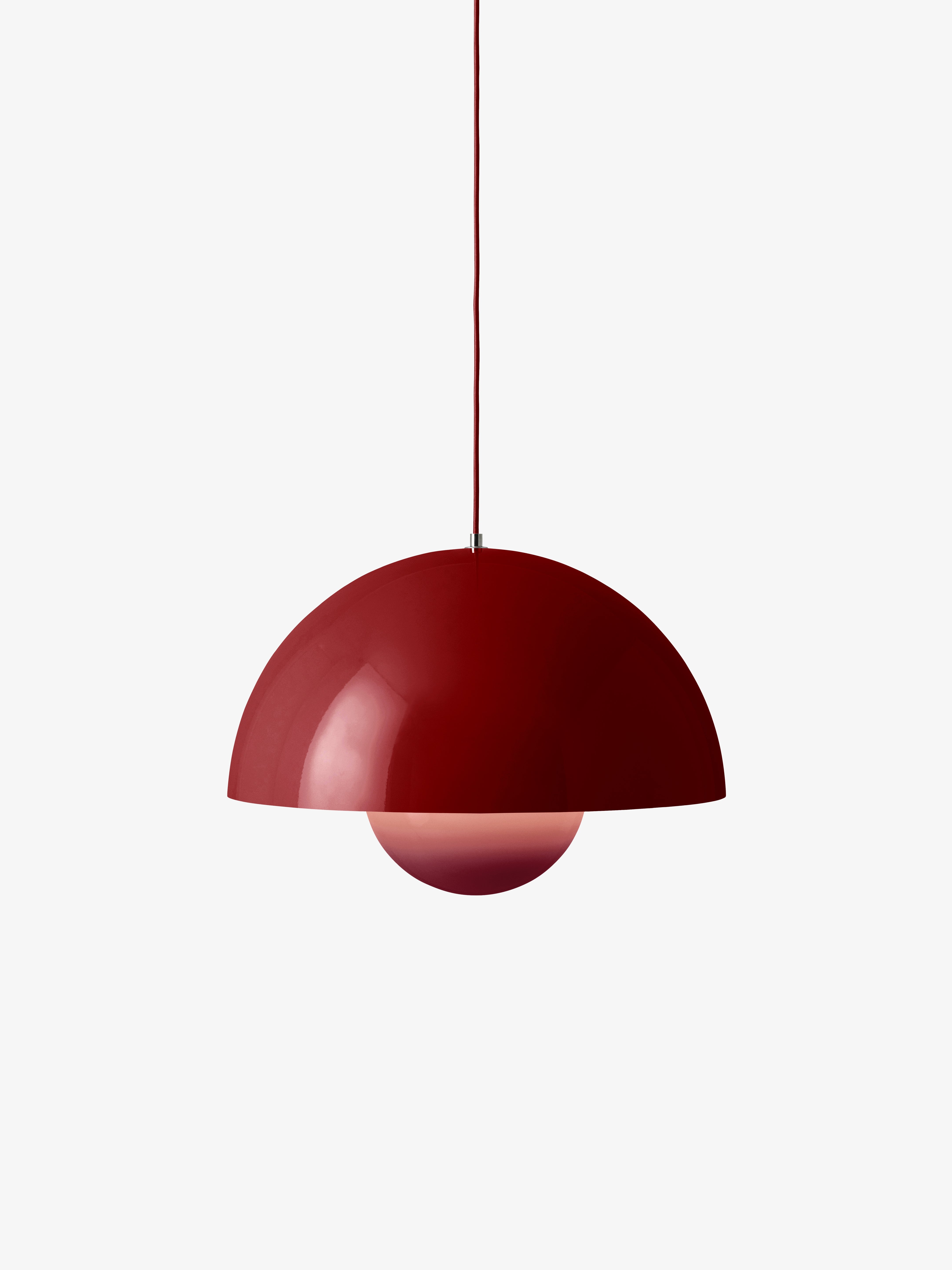 Lampa visící FLOWERPOT vínově červená