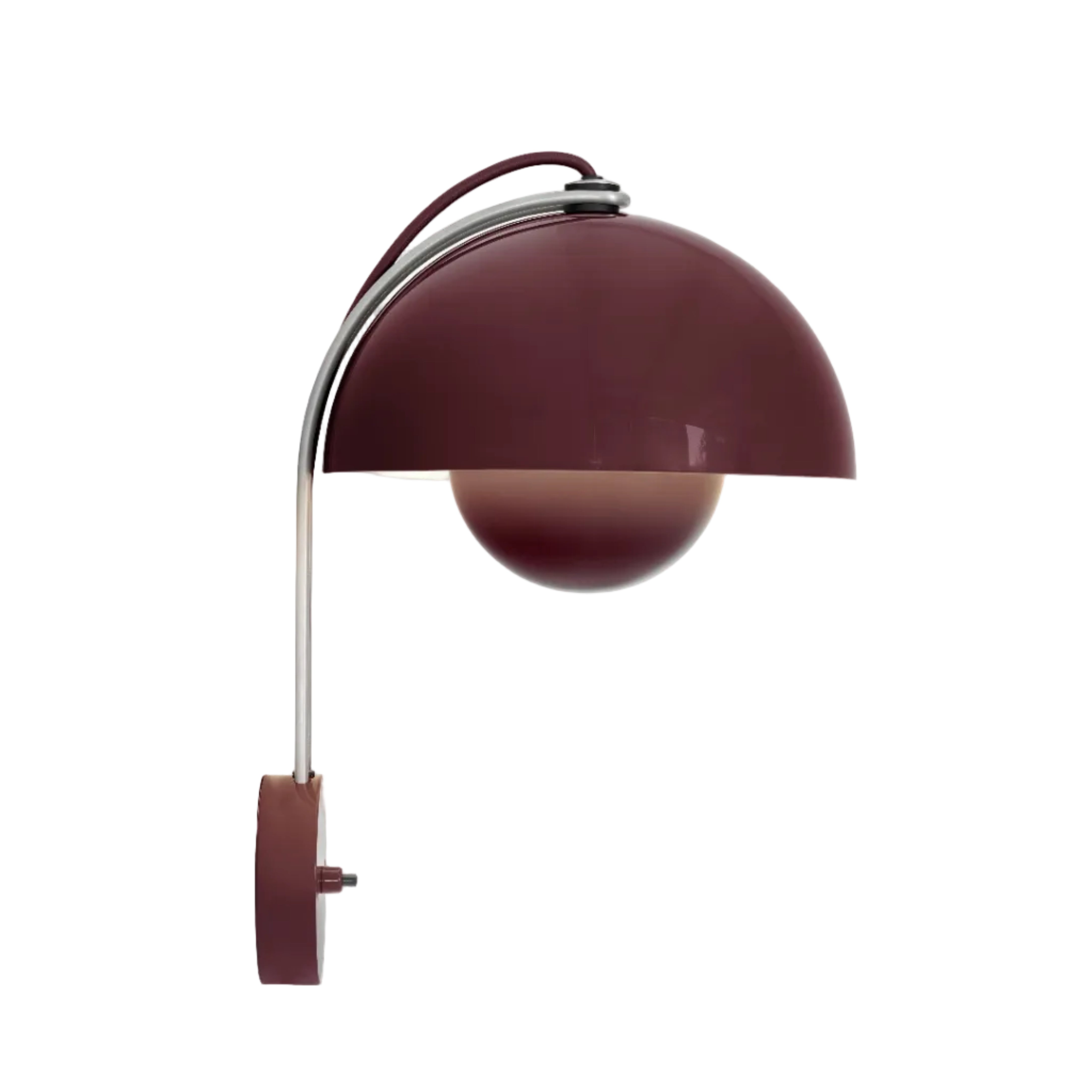Nástěnná lampa FLOWERPOT VP8 v tmavě švestkové barvě