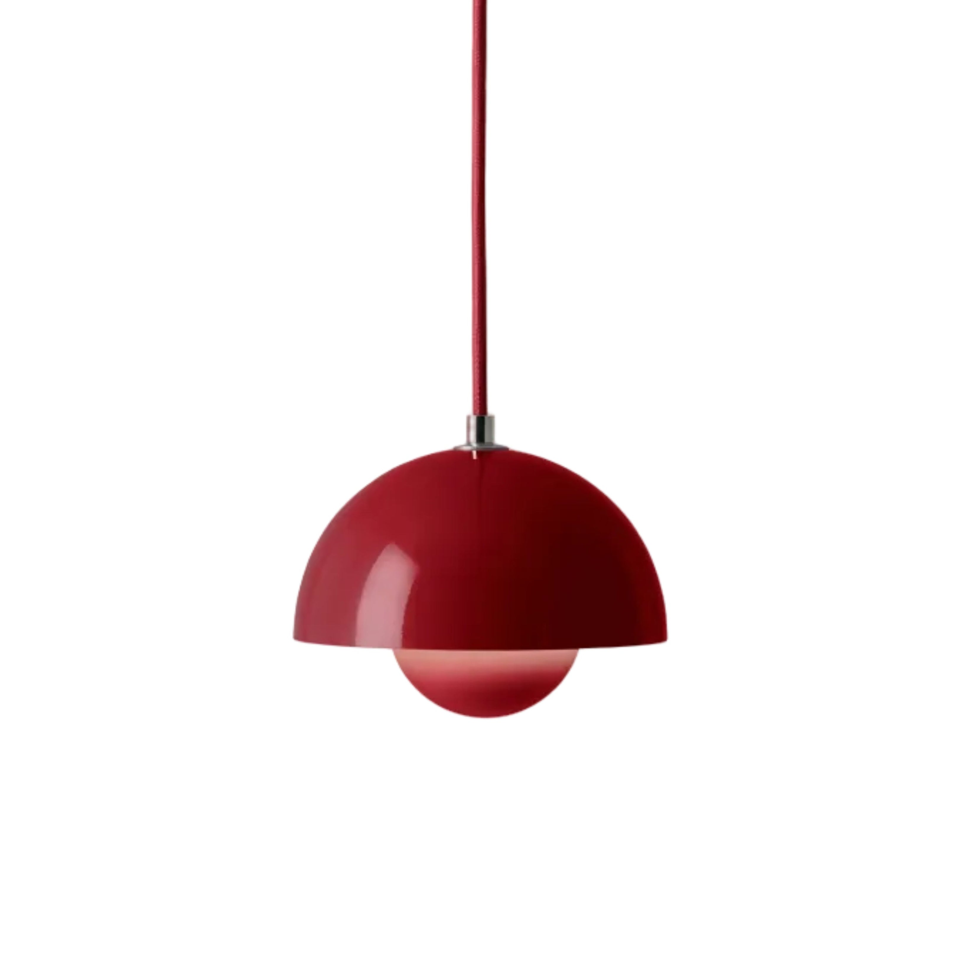 Lampa visící FLOWERPOT vínově červená