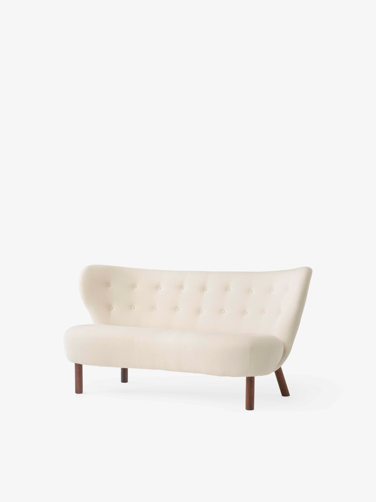 Sofa pro 2 osoby LITTLE PETRA VB2 čalouněná s ořechovým podstavcem
