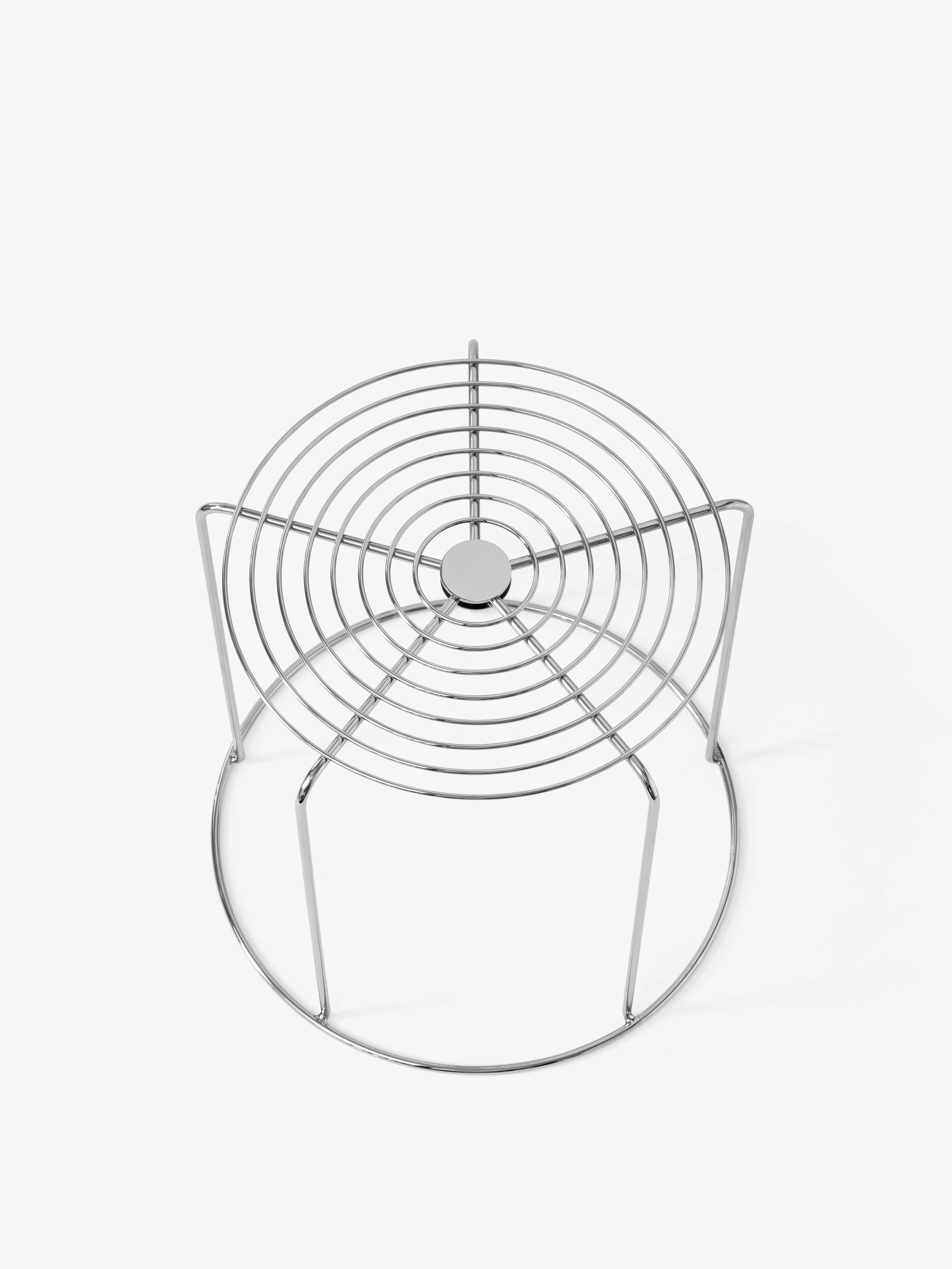 Stolička WIRE VP11, leštěná ocel
