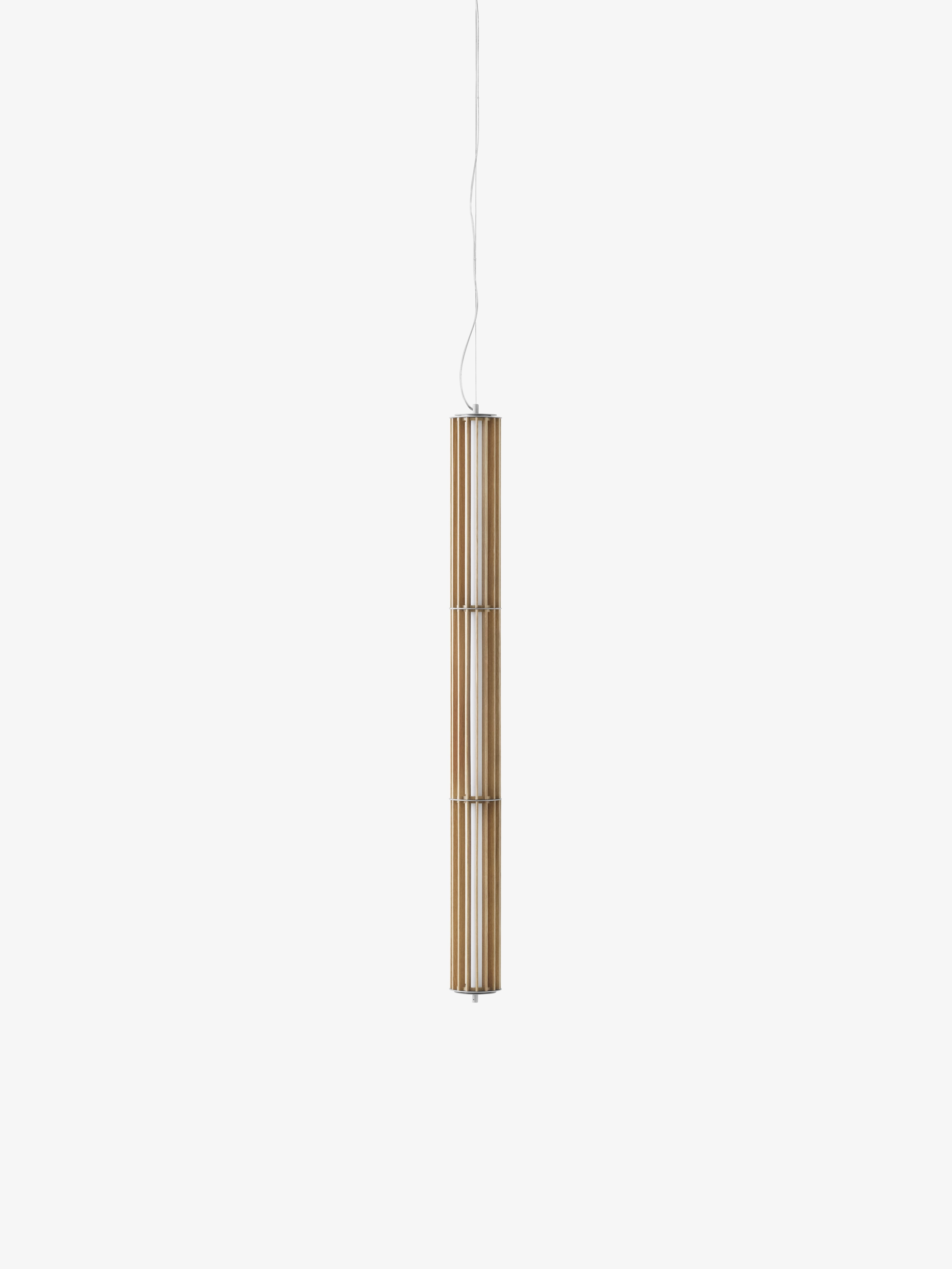 Lustrná lampa NUMBRA TY1 z hliníku a dubového dřeva