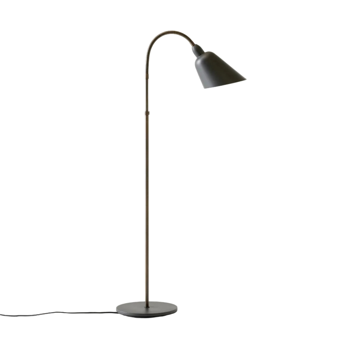 Stolní lampa BELLEVUE AJ7 grafitová s hnědou mosaznou základnou