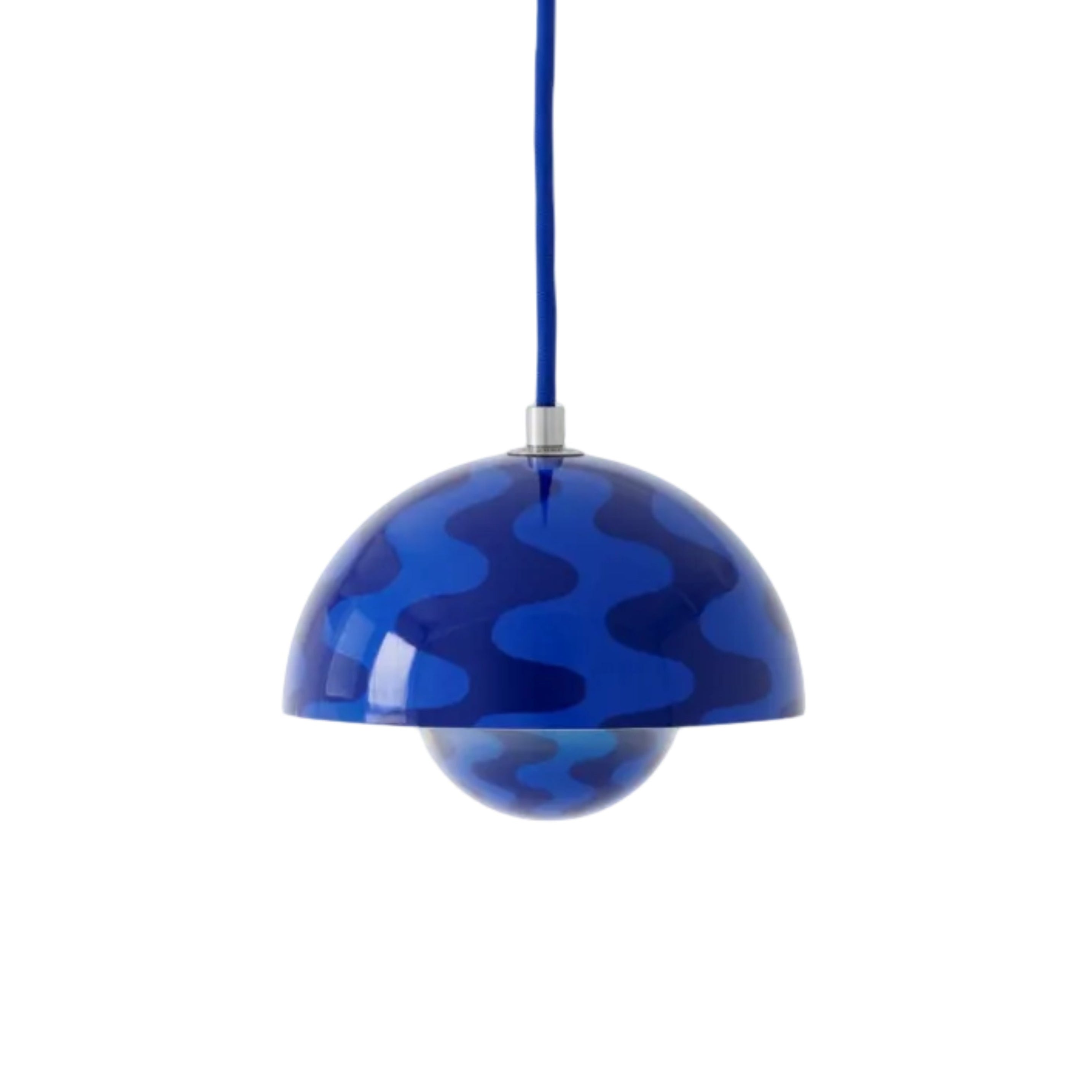 Lampa visící FLOWERPOT modro-černý vzor