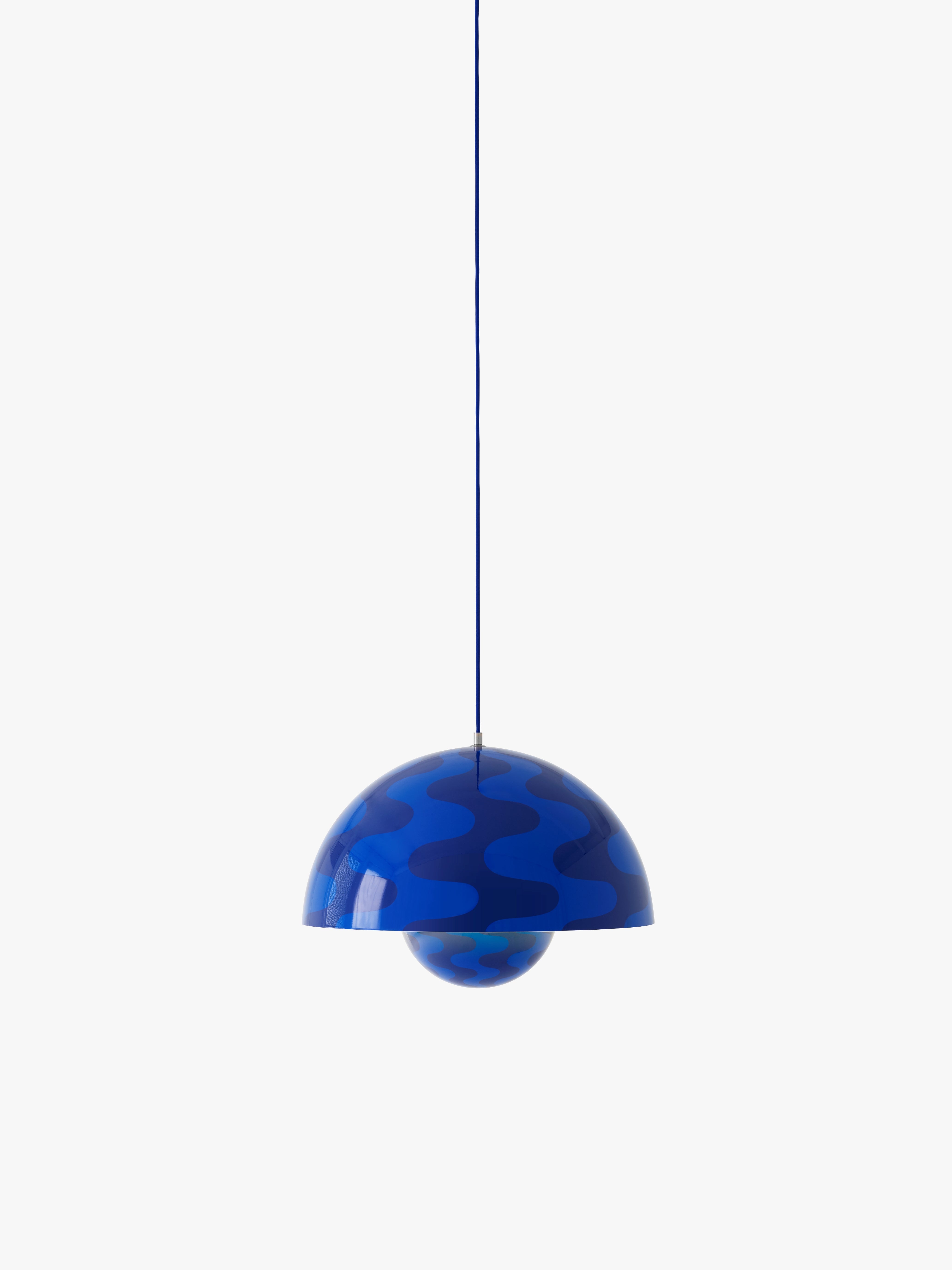 Lampa visící FLOWERPOT modro-černý vzor