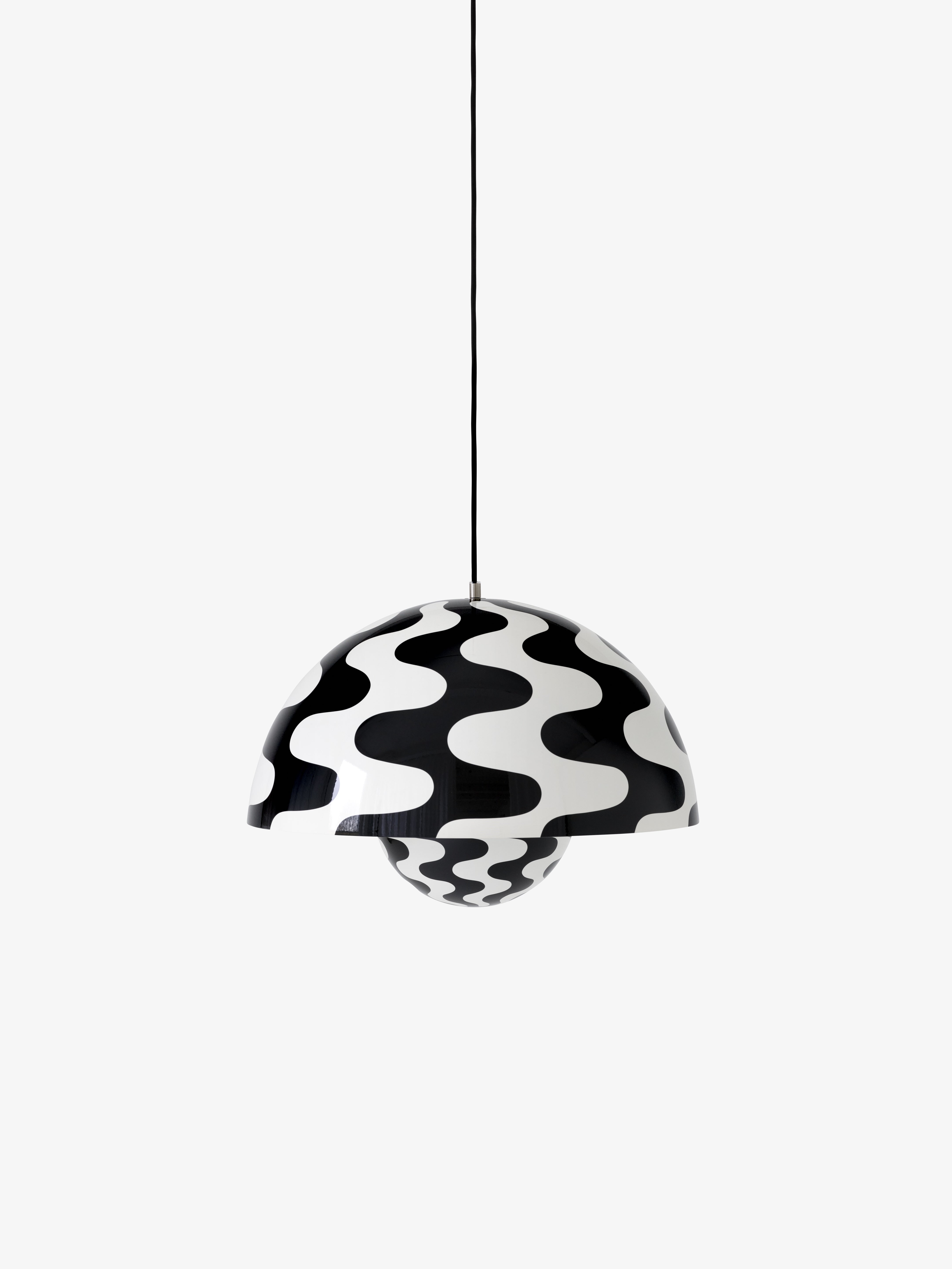 Lampa visící FLOWERPOT VP2 s bílou a černou vzorovanou úpravou