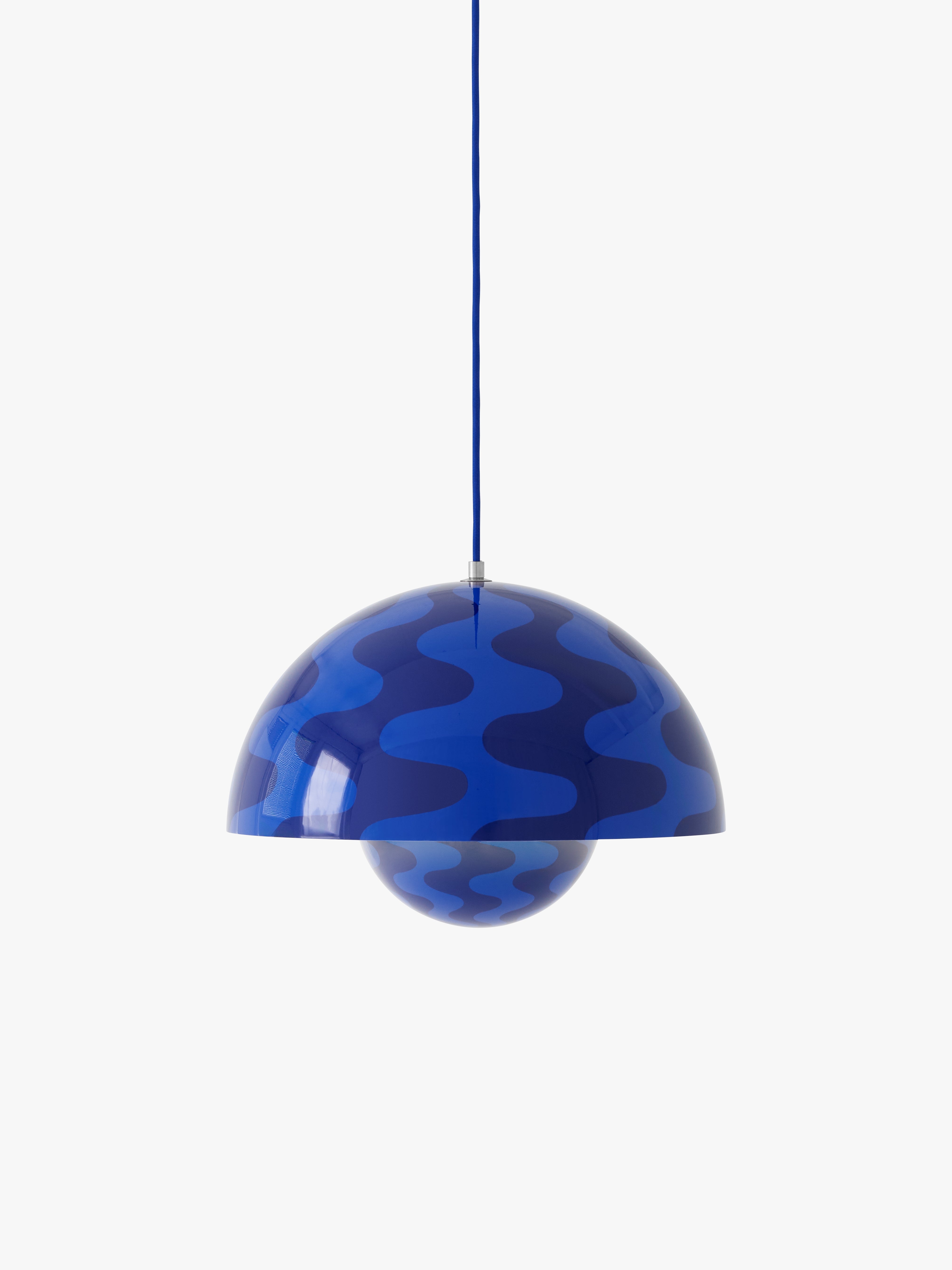Lampa visící FLOWERPOT modro-černý vzor