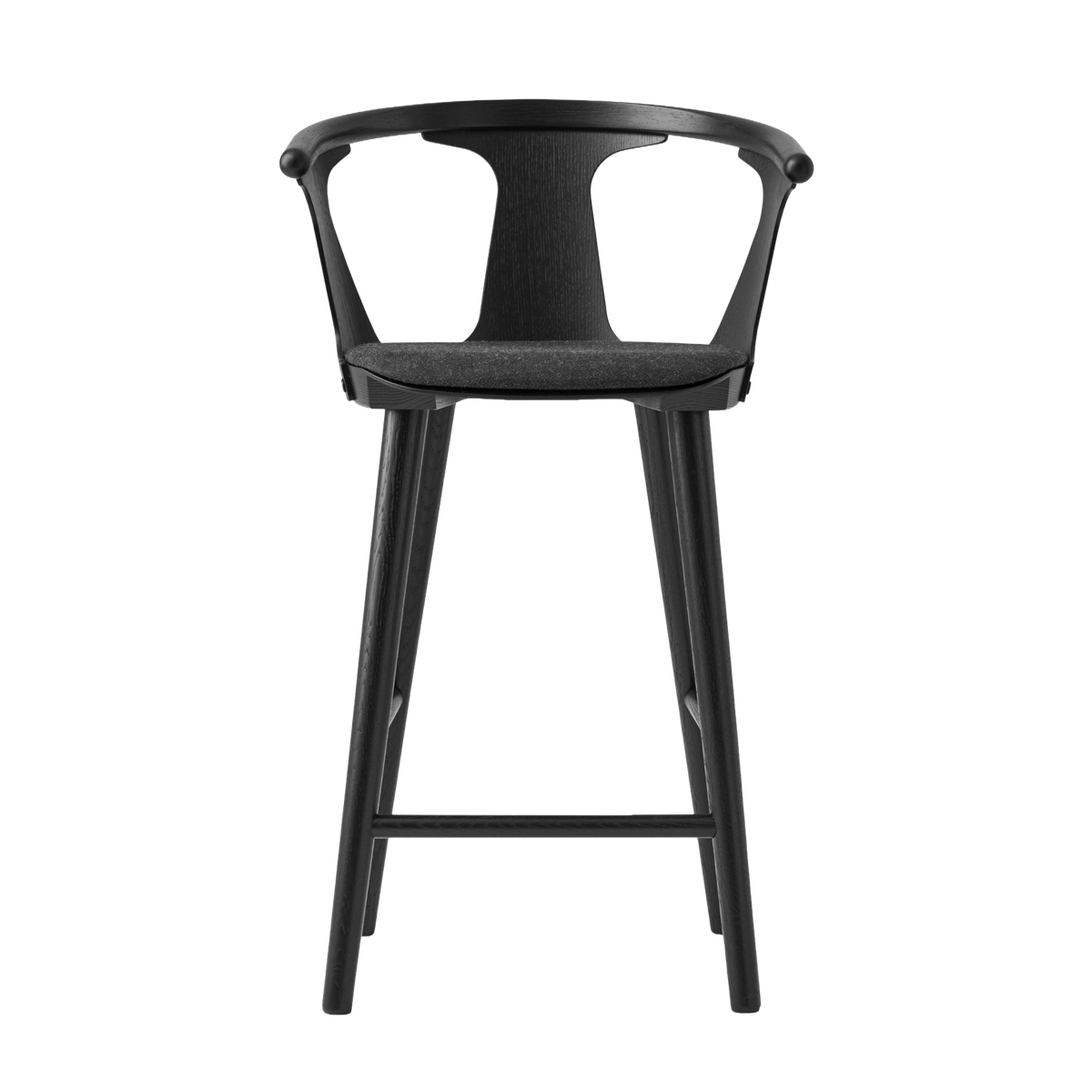 Hoker IN BETWEEN černý lakovaný dub s čalouněným sedákem