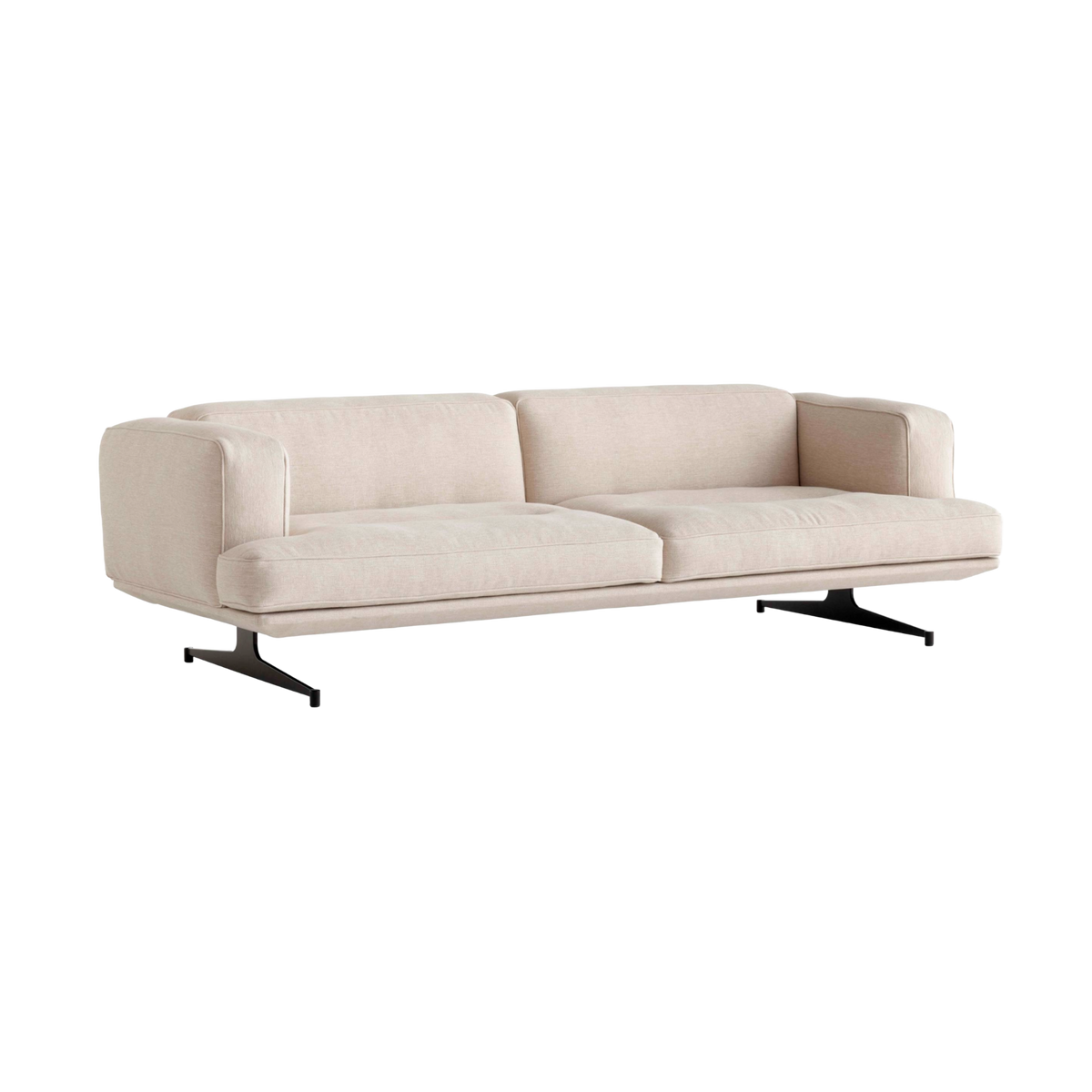 Sofa pro 3 osoby INLAND AV23 čalouněná s černým podstavcem