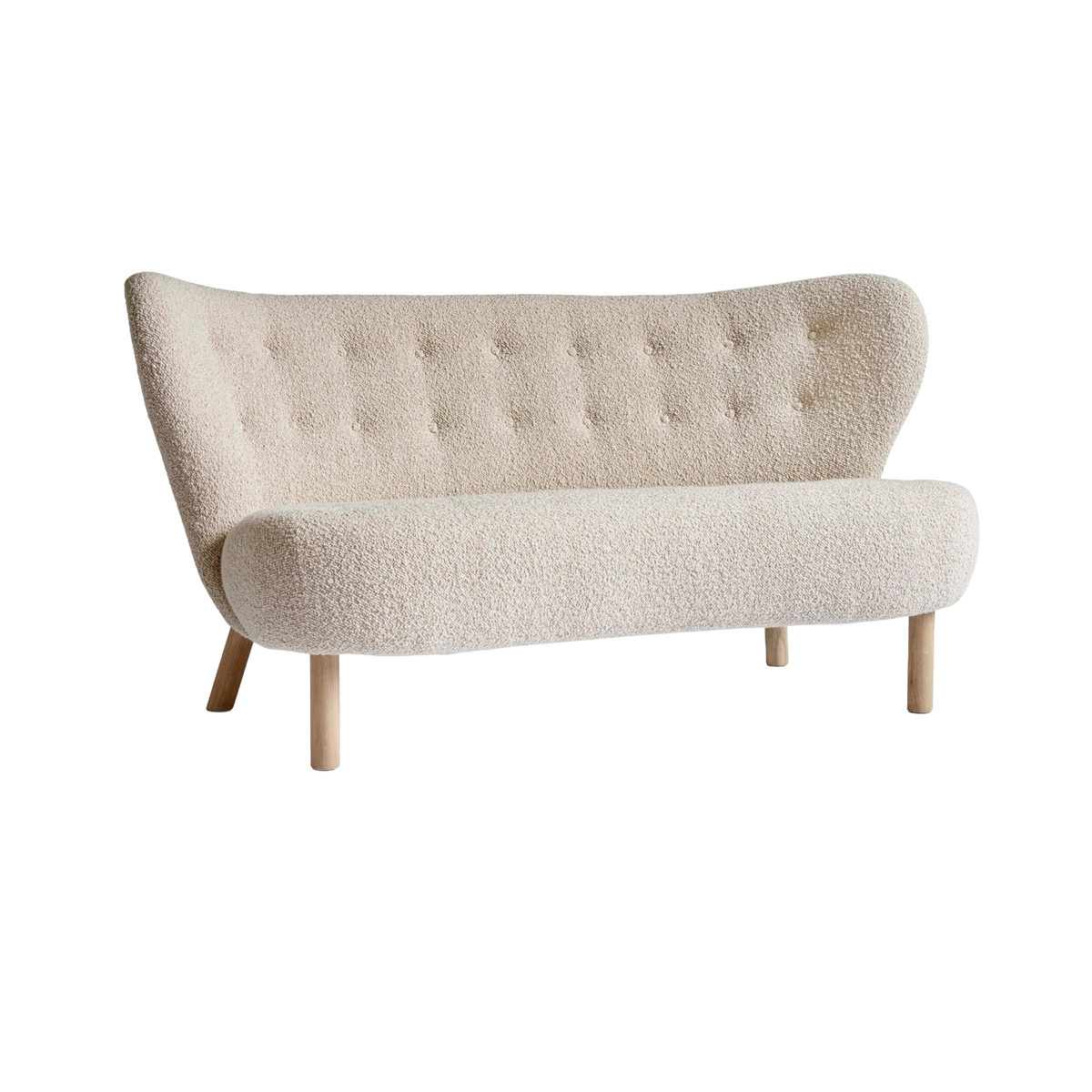 Sofa pro 2 osoby LITTLE PETRA VB2 čalouněná s dubovým podstavcem