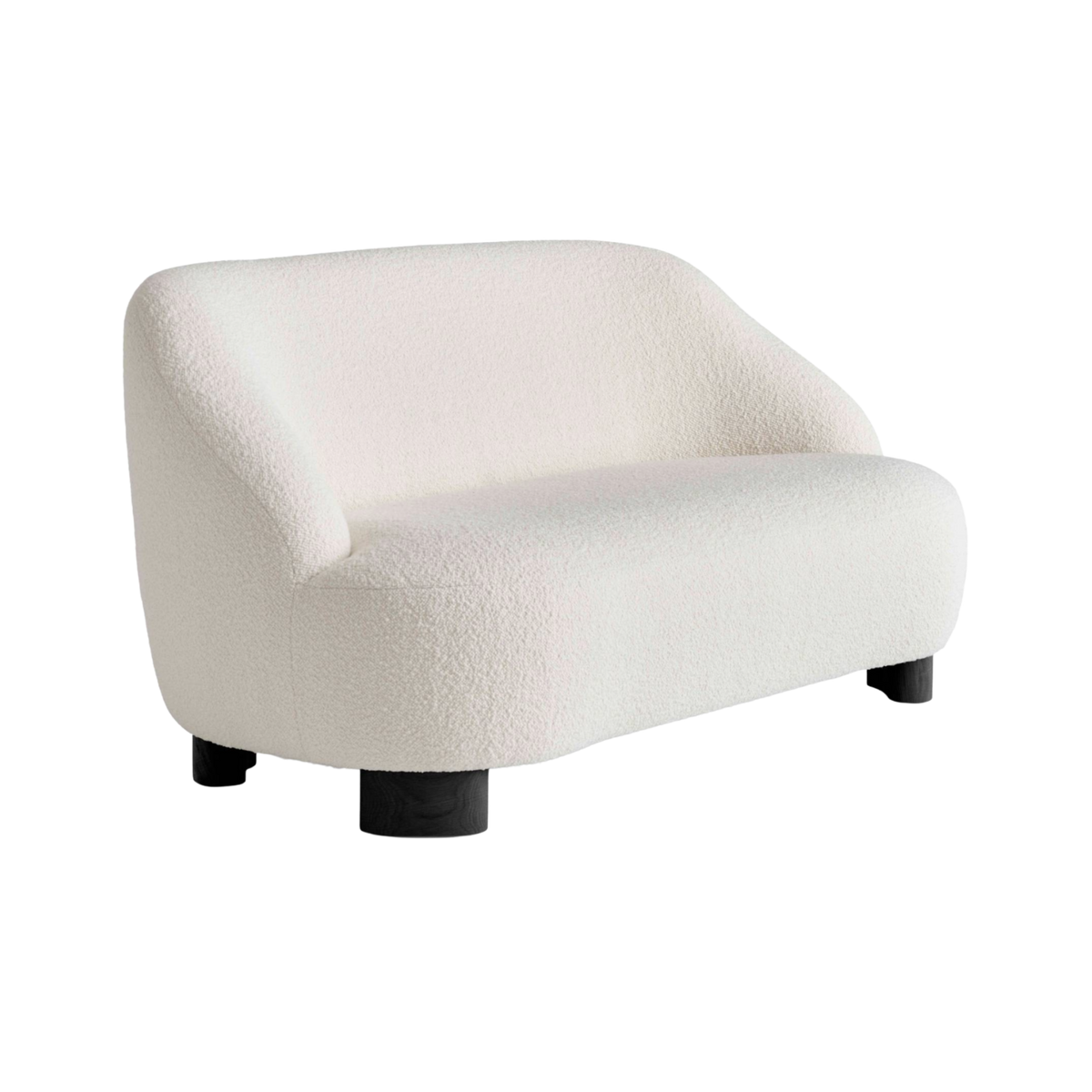 Sofa pro 2 osoby MARGAS LC3 čalouněná s černou dubovou základnou