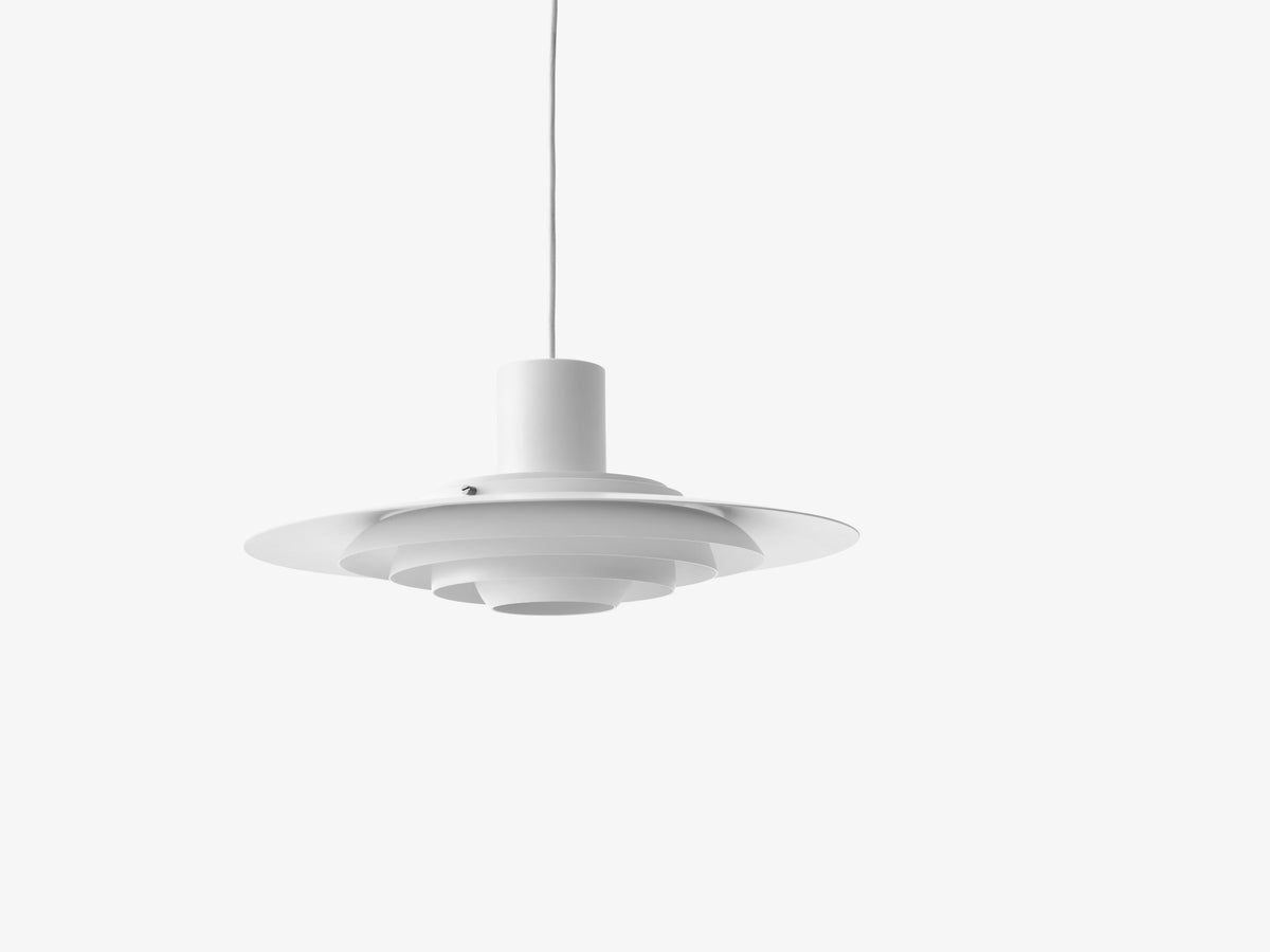 Matná bílá závěsná lampa P376