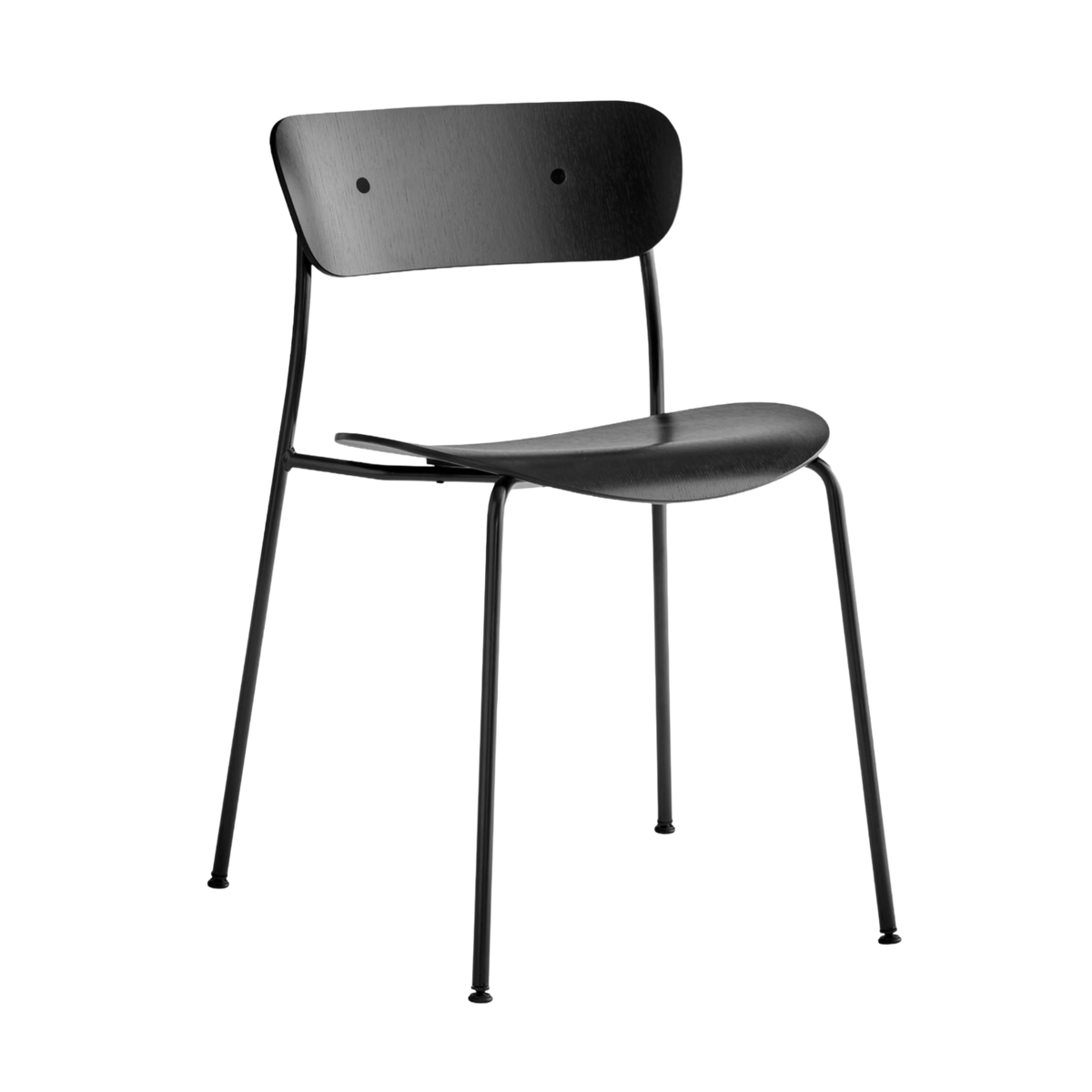 Chair PAVILION AV1 black lacquered oak with black base
