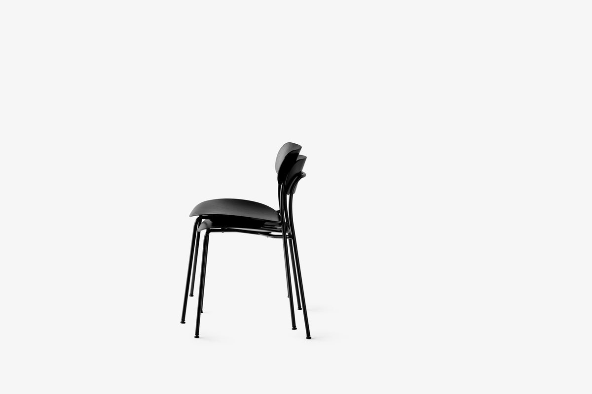 Chair PAVILION AV1 black lacquered oak with black base
