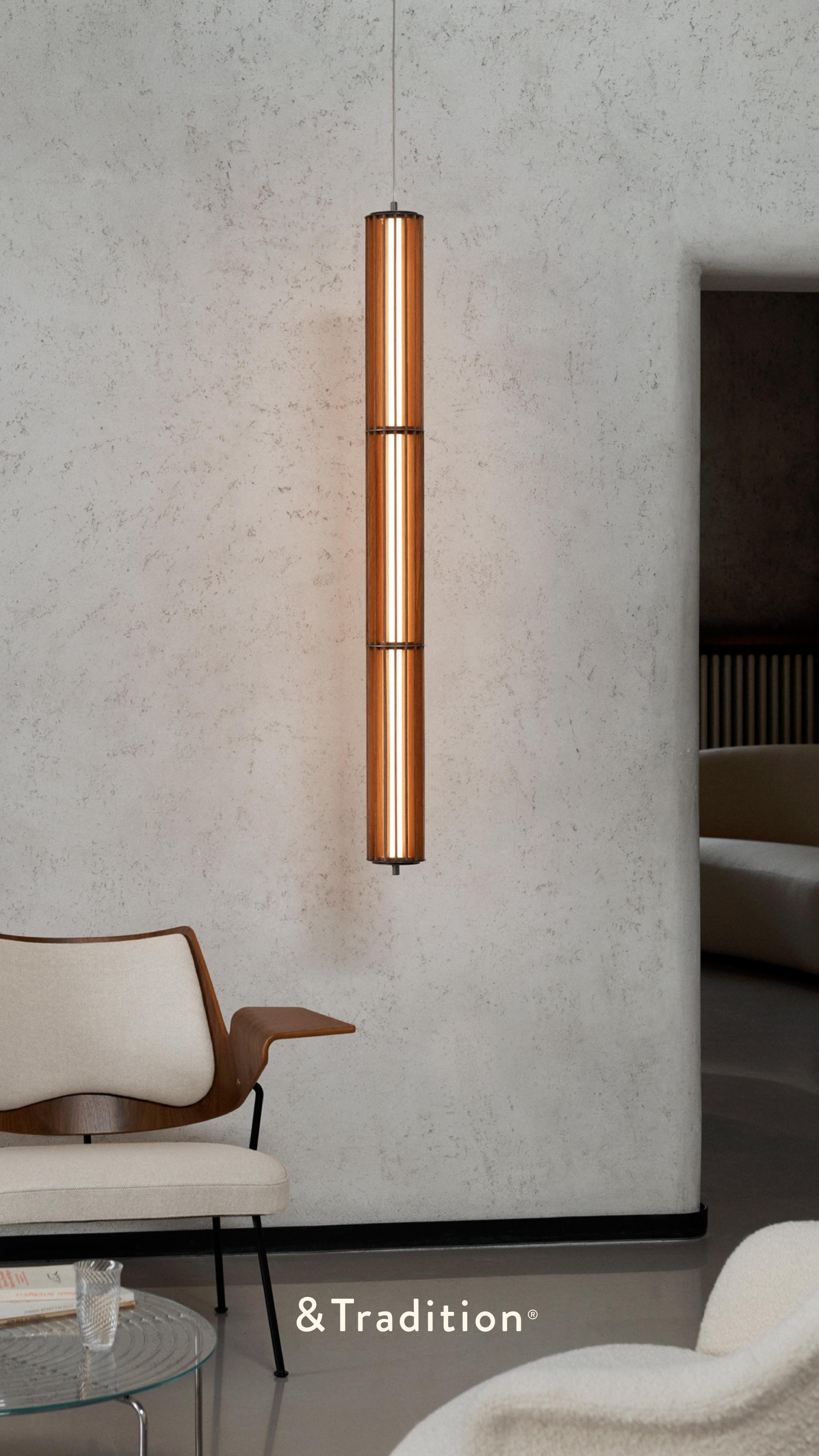 Lustrná lampa NUMBRA TY1 z hliníku a dubového dřeva