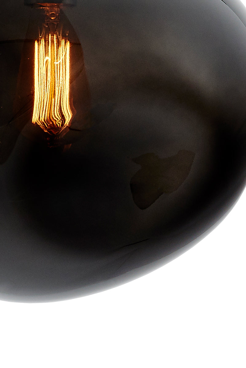 AVIA pendant lamp in smoky black with silver finish