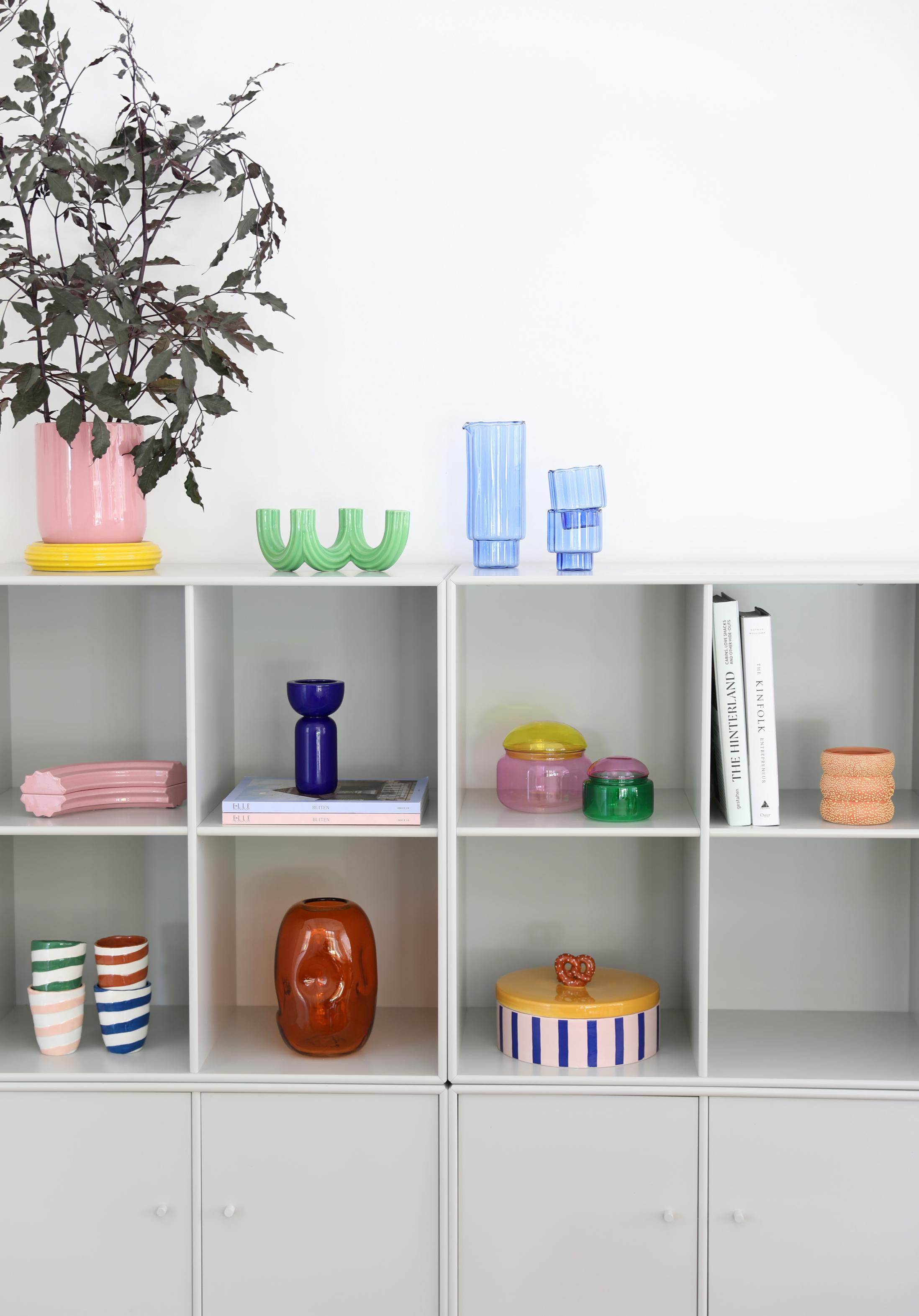 Four-armed candle holder CHURROS green