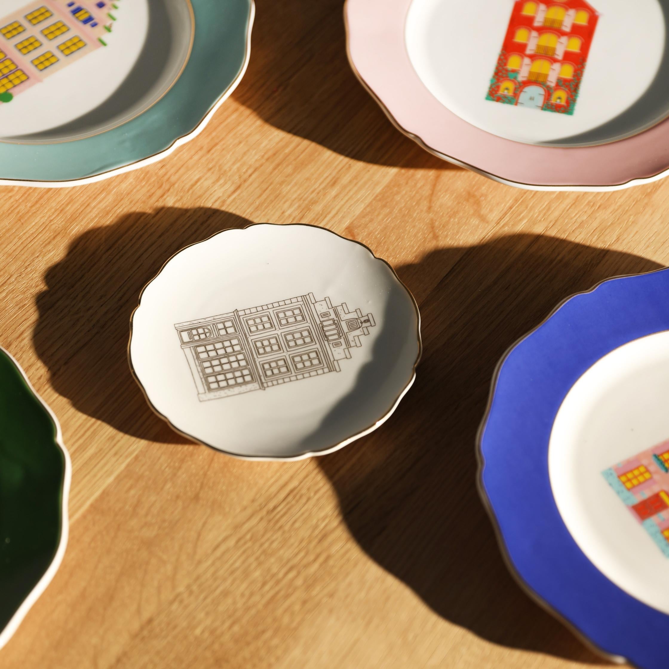 Sada dezertních talířů CANAL HOUSE béžová se zlatým