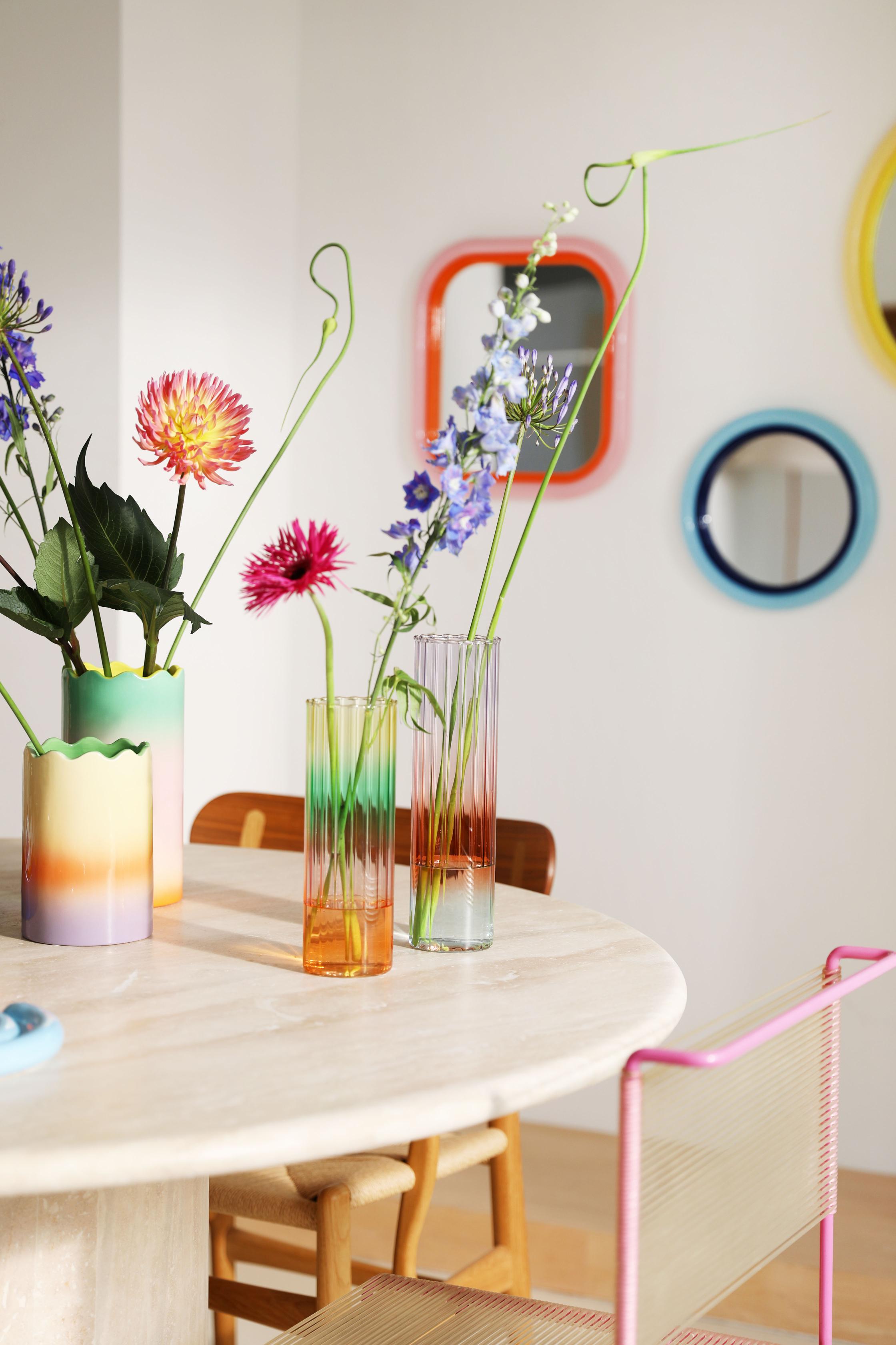 Váza GRADIENT fialová s oranžovou