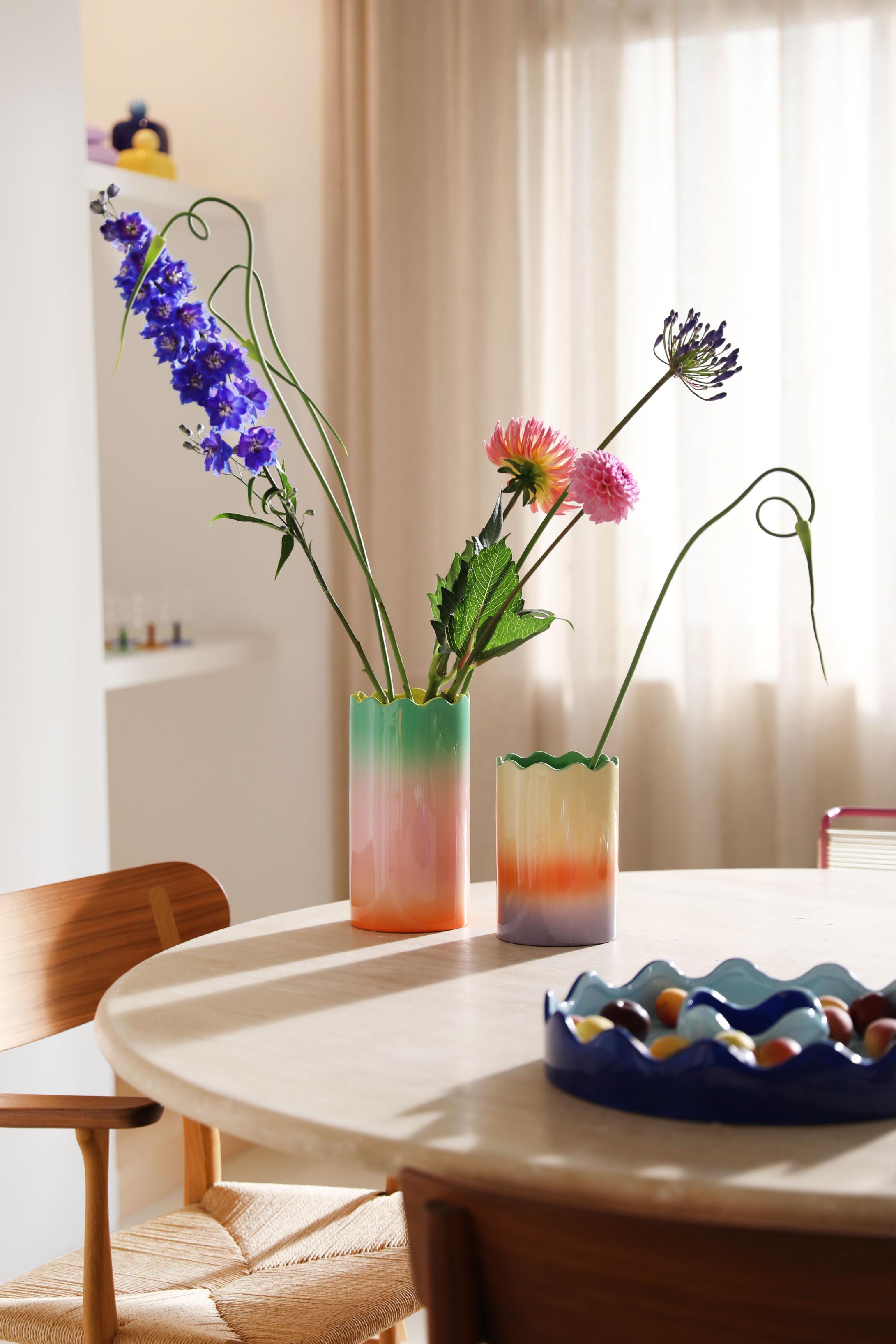 Váza FADE fialovo-oranžový gradient