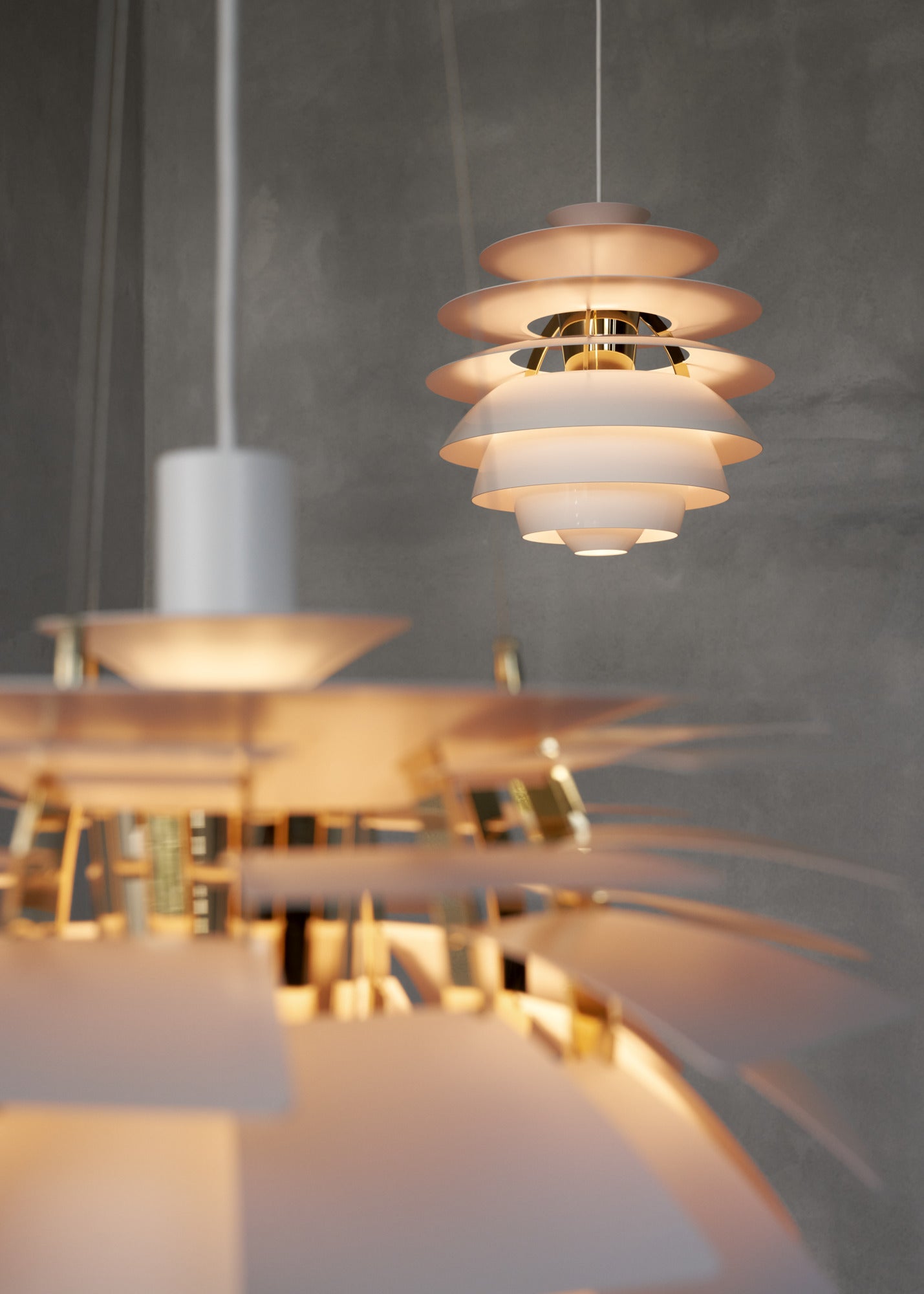 PH SNOWBALL pendant lamp cream with chrome finish