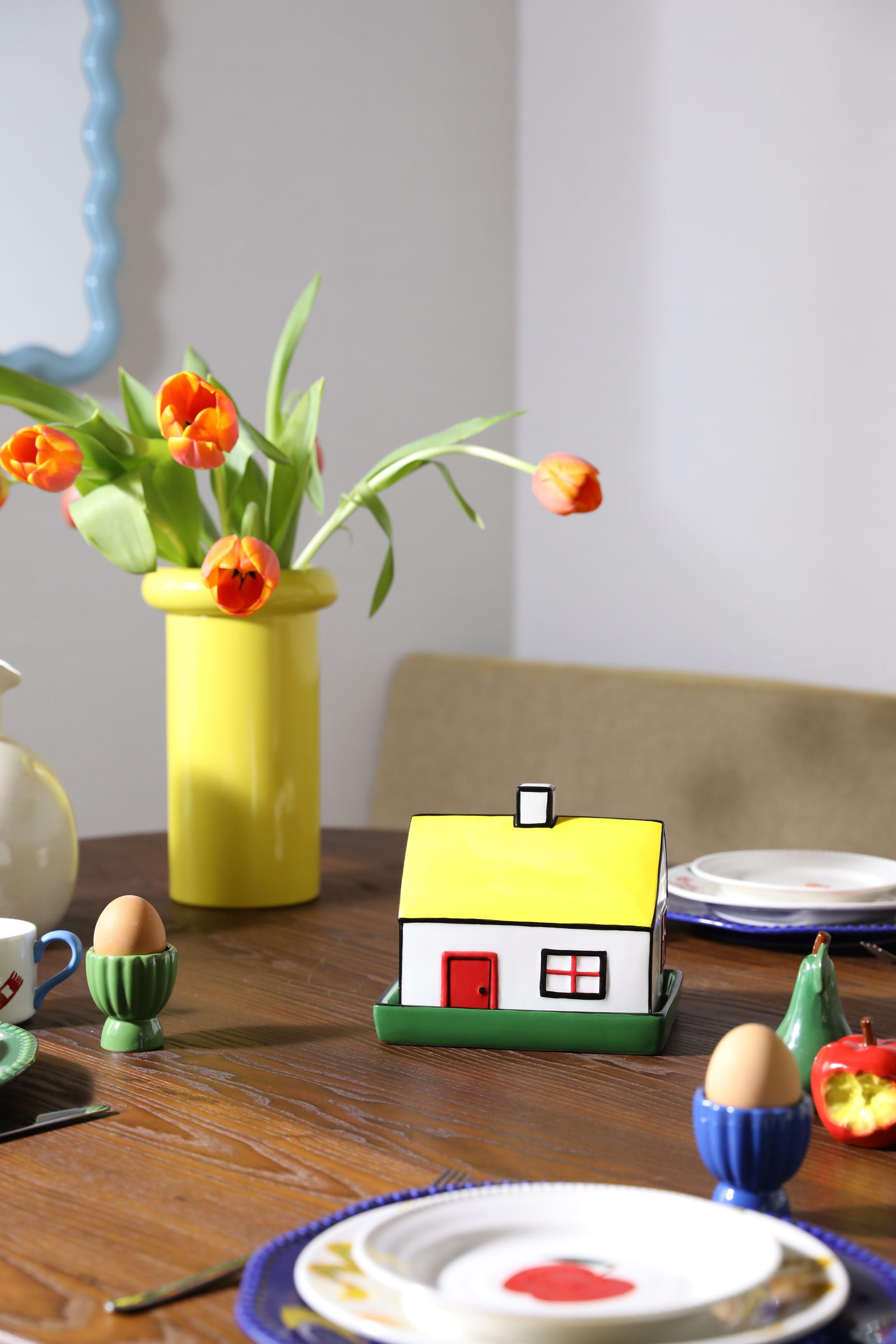 Váza TURBAN žlutá