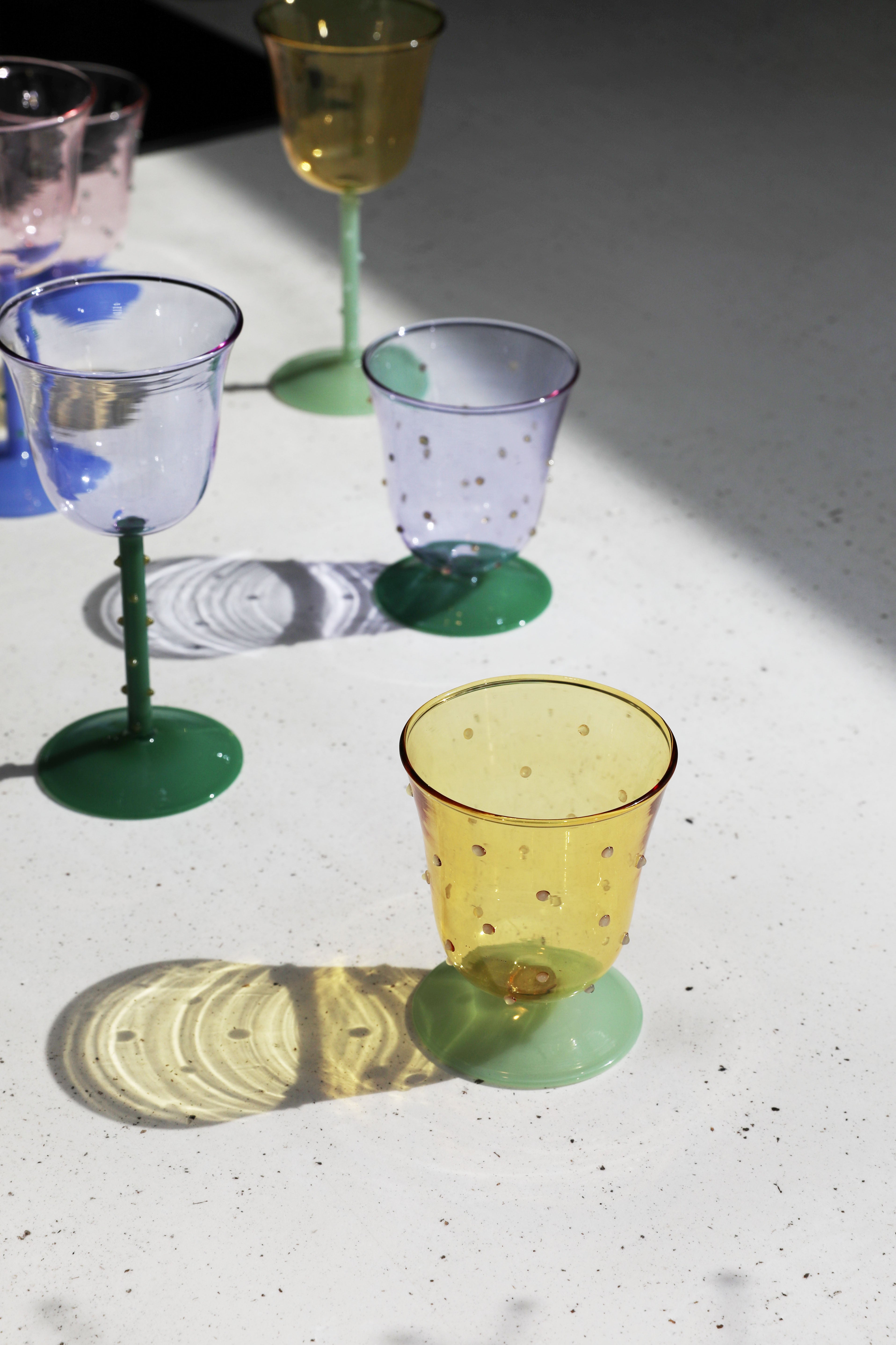 DOT green and yellow glass set