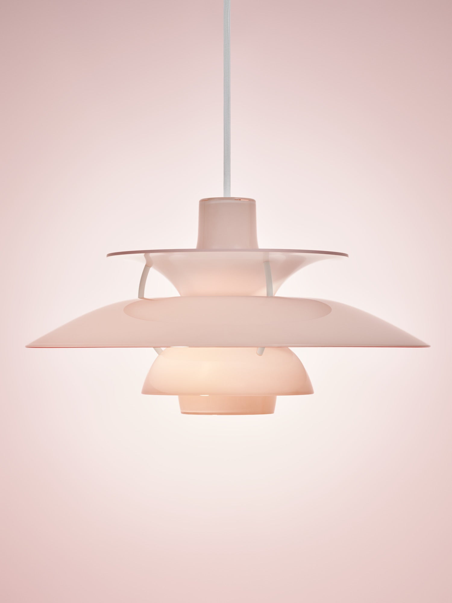Lampa wisząca PH 5 OPAL jasnoróżowy – Louis Poulsen