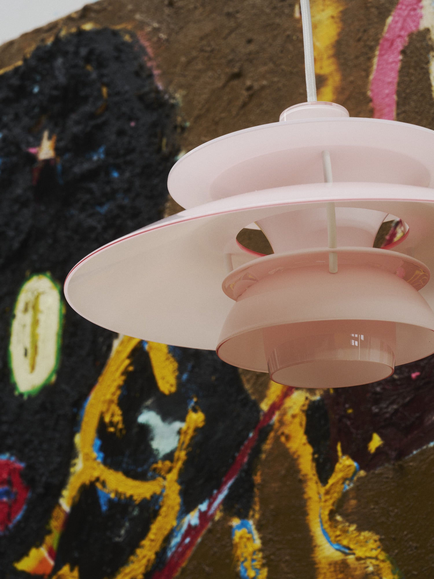 Závěsná lampa PH 5 OPAL světle růžová