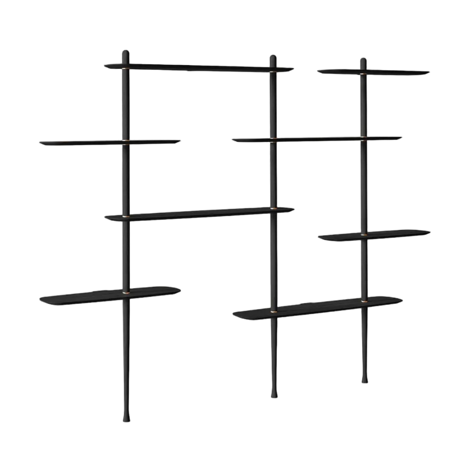 Nástěnný regál AXIS 3 černý jasanový dýha