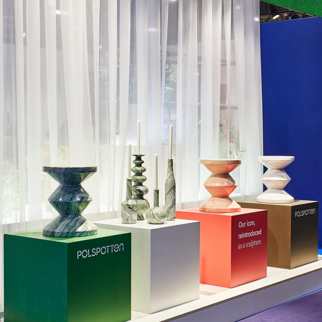 ZIG ZAG stool dark green marble