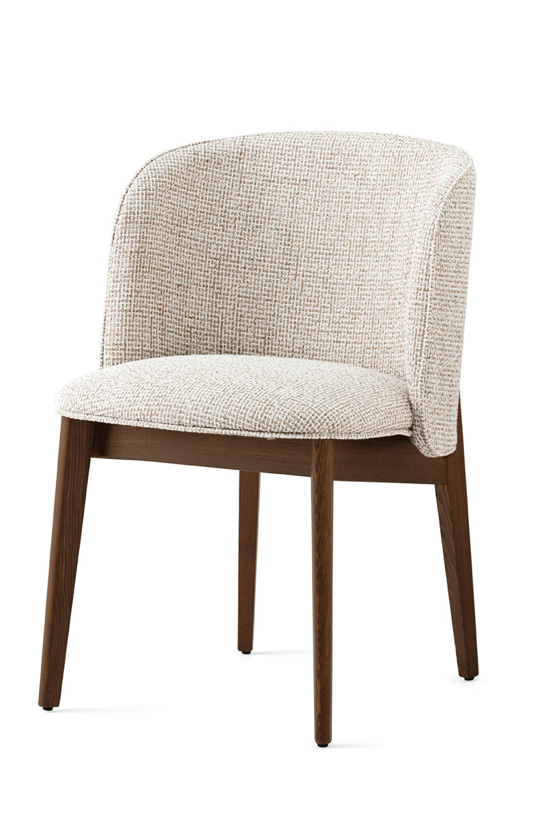 Křeslo s područkami ABREY čalouněné s tmavým dřevěným podstavcem