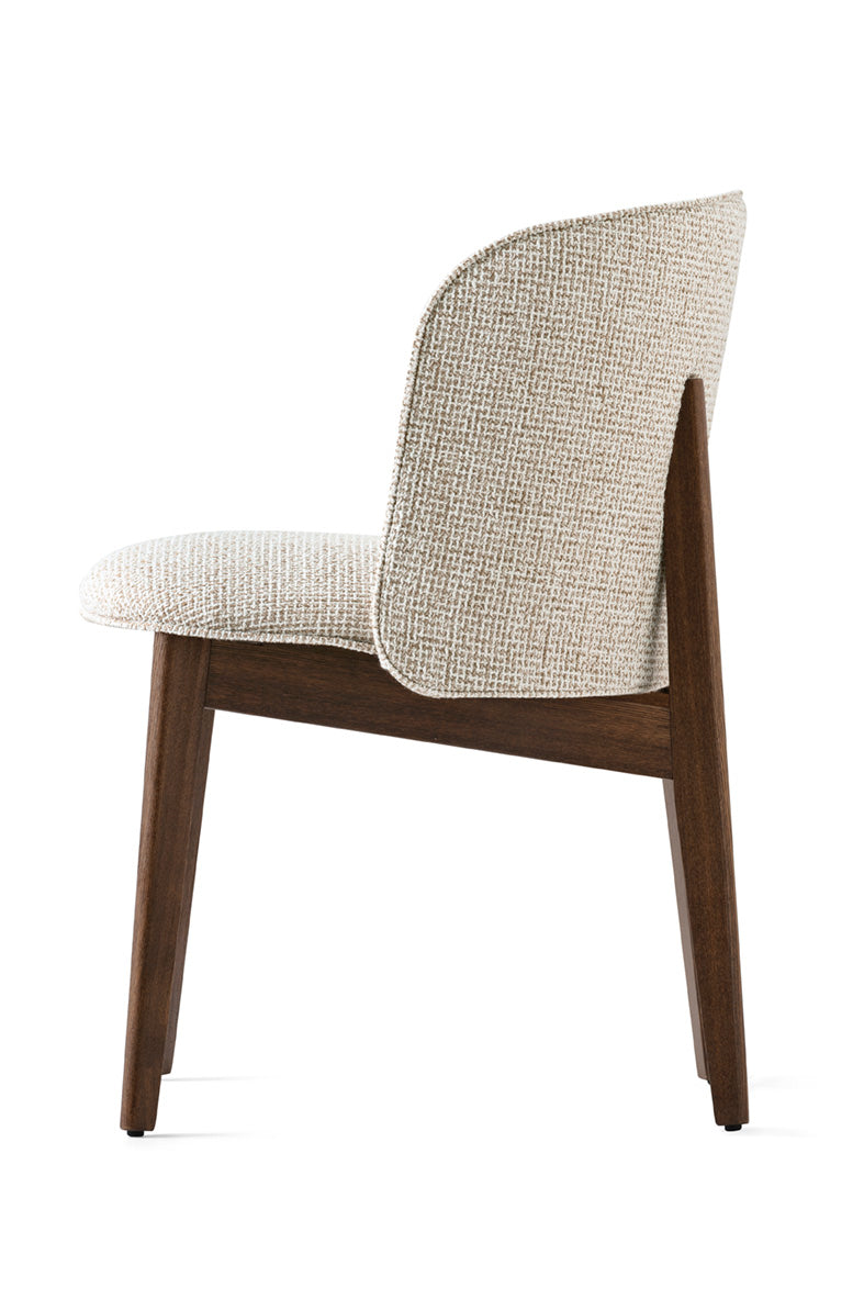 Křeslo s područkami ABREY čalouněné s tmavým dřevěným podstavcem