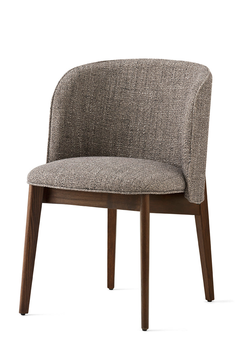 Křeslo s područkami ABREY čalouněné s tmavým dřevěným podstavcem