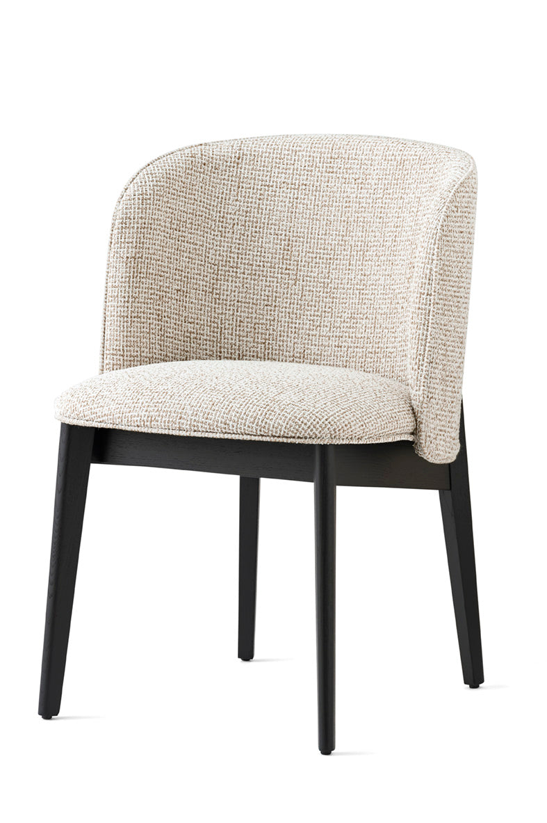 Armchair ABREY upholstered with a black wooden base