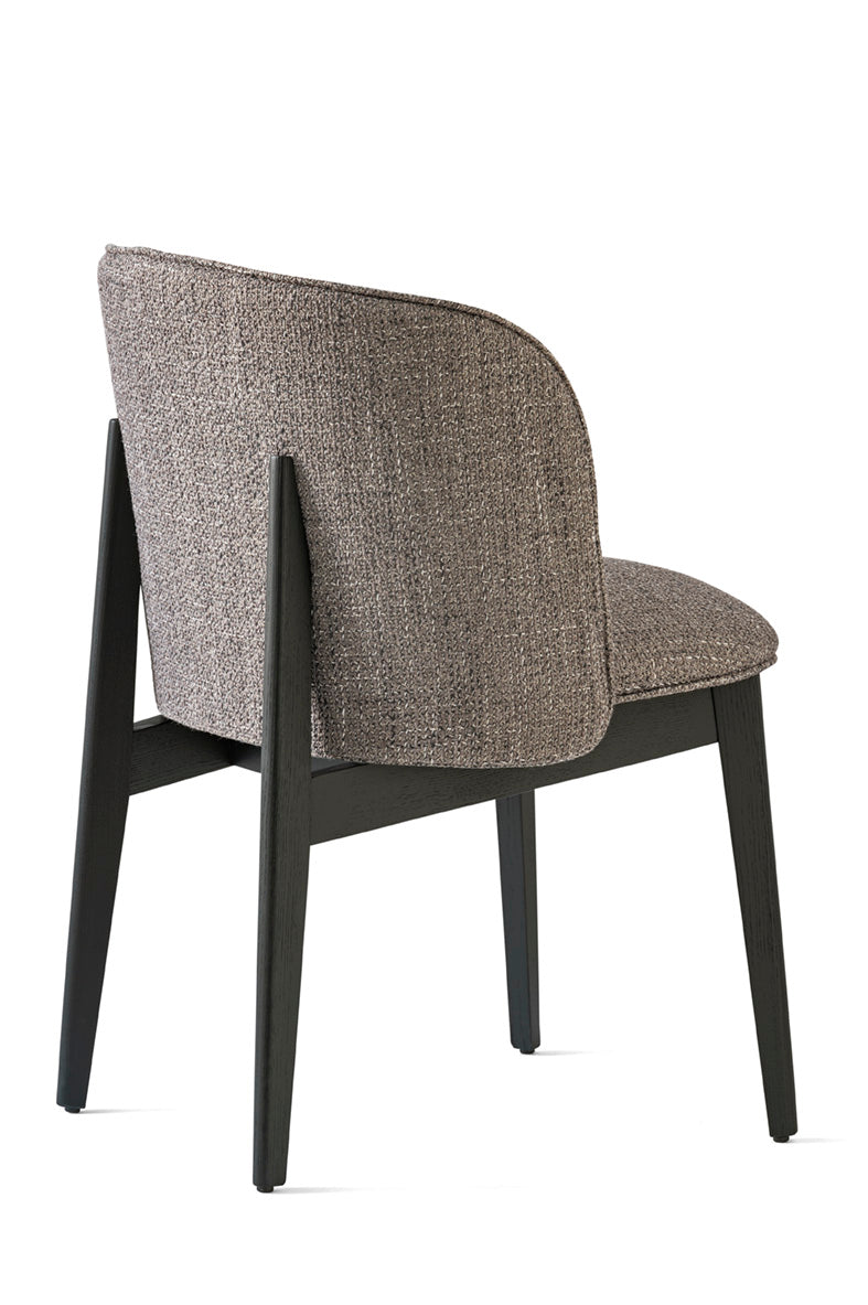 Armchair ABREY upholstered with a black wooden base