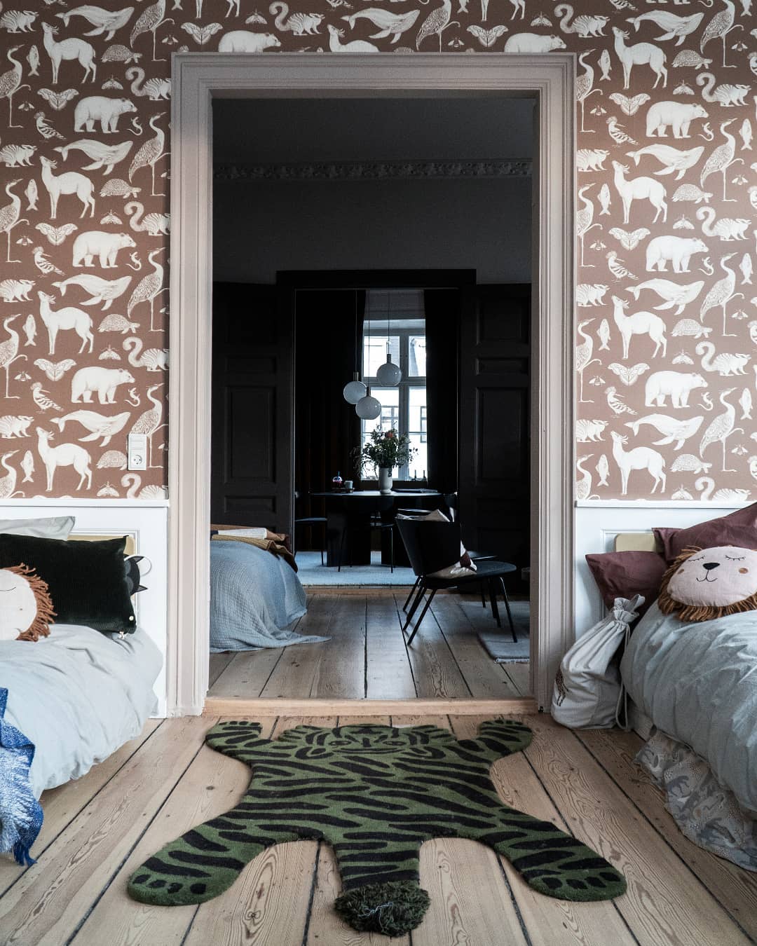 Dywan dekoracyjny SAFARI TIGER ciemnozielony z czarnym