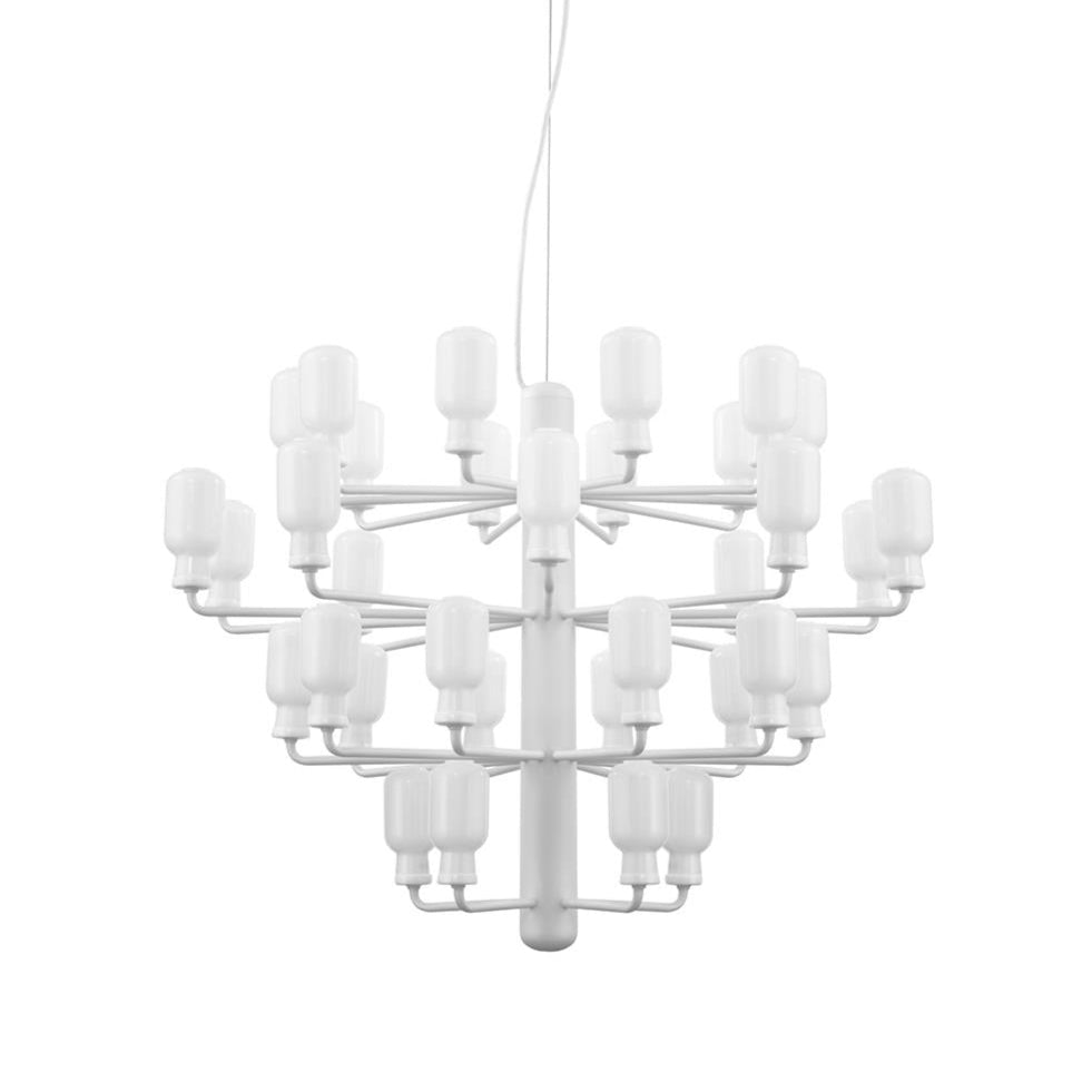 AMP chandelier white glass with white marble
