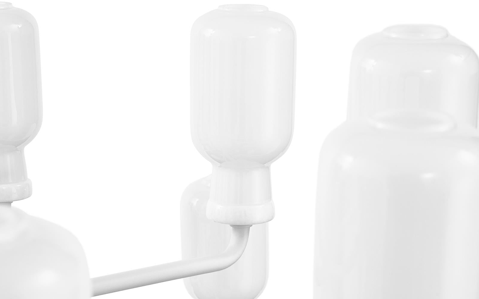 AMP chandelier white glass with white marble