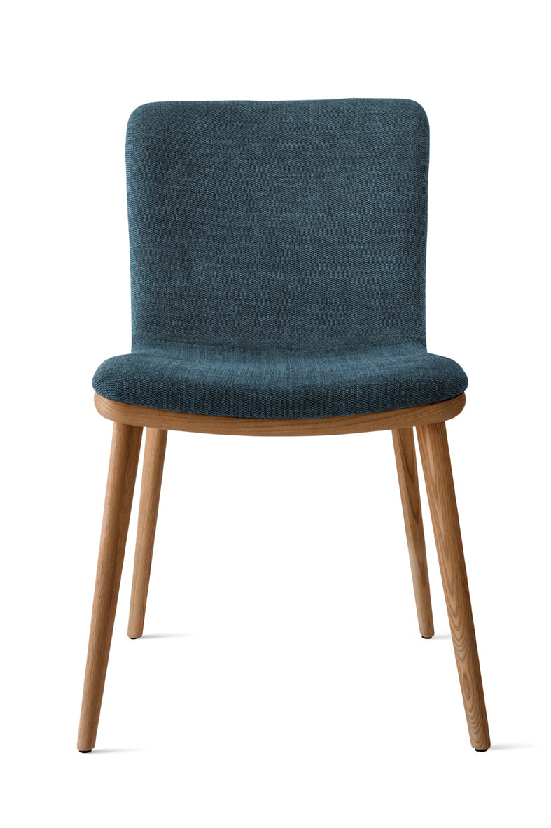 ANNIE upholstered chair with walnut base
