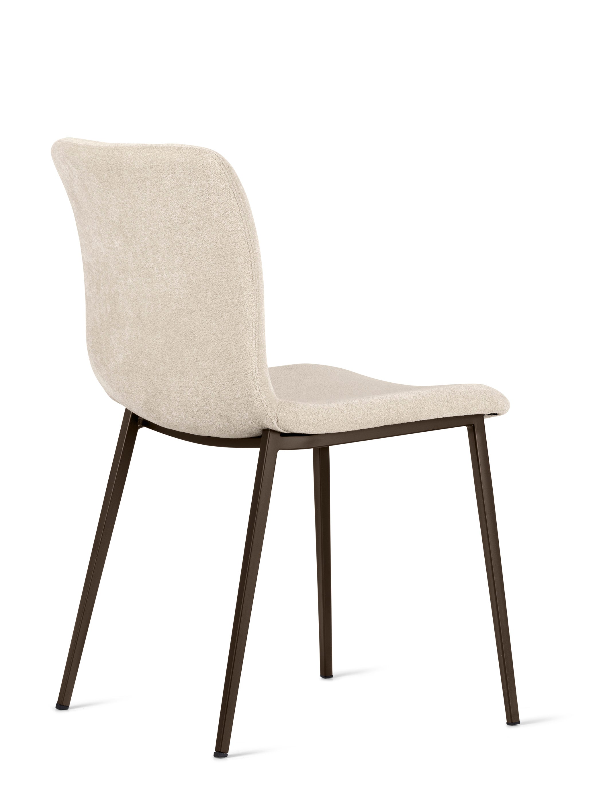 ANNIE upholstered chair with a brown metal base