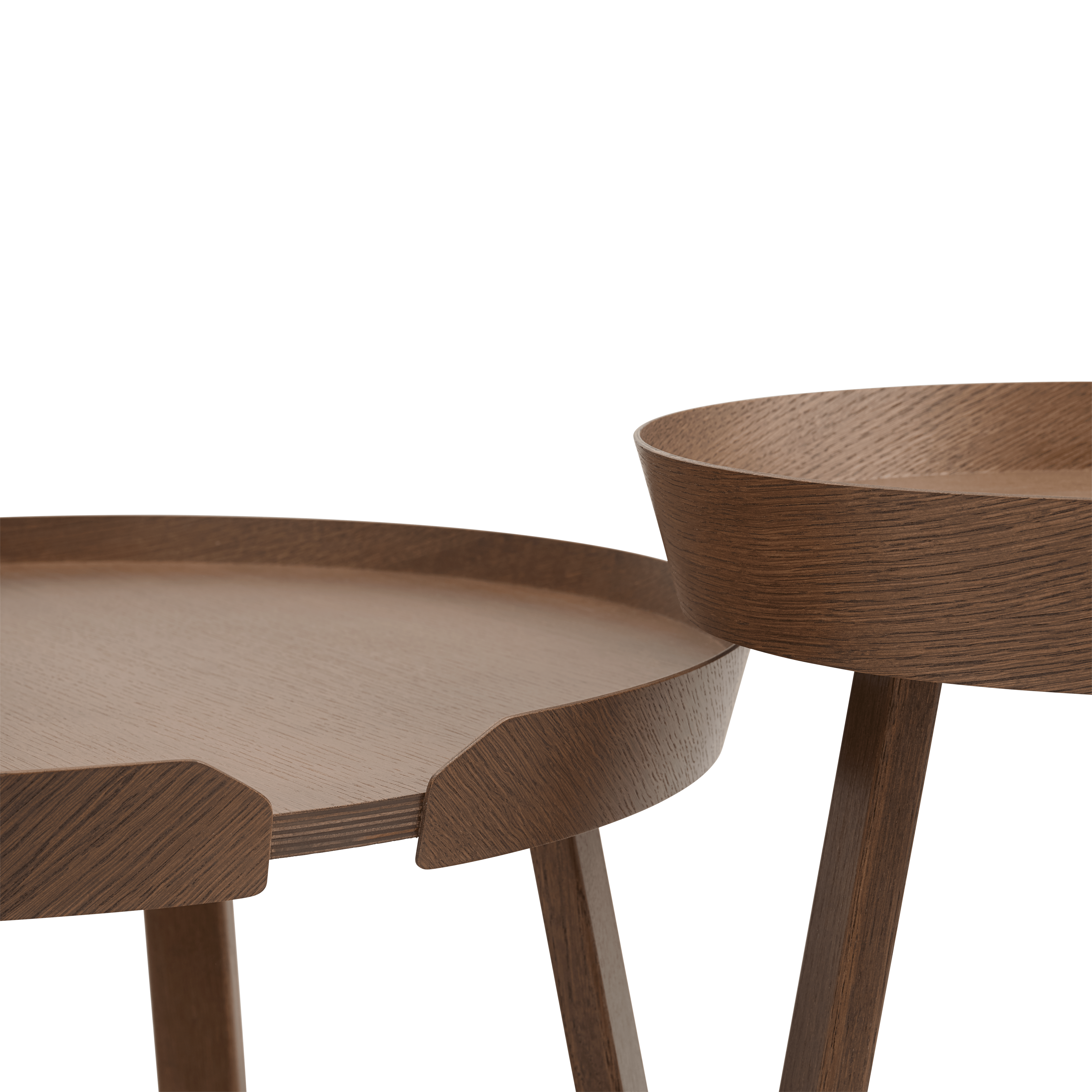 ROUND side table dark ash wood