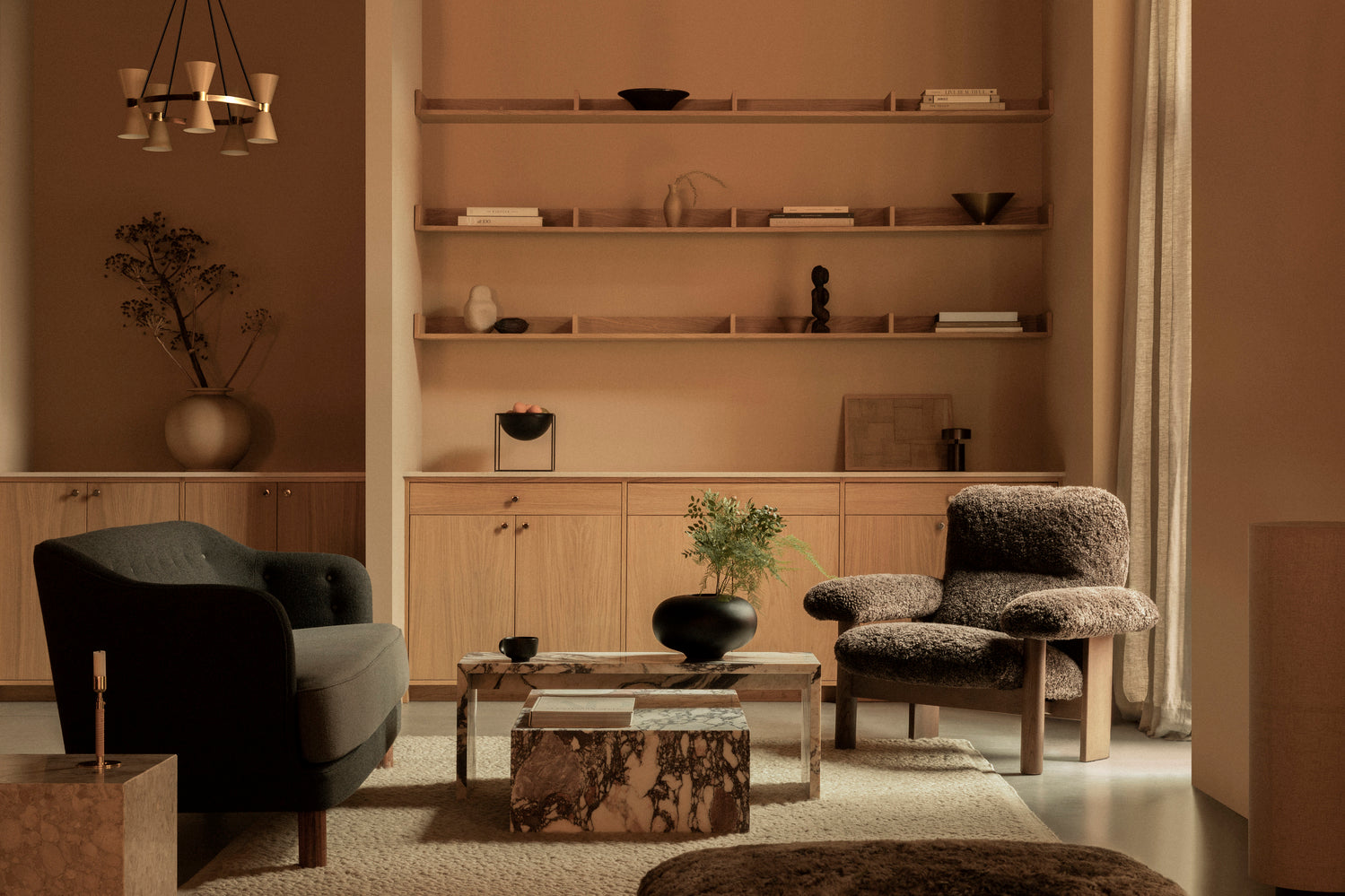 Konferenční stolek PLINTH BRIDGE šedý mramor