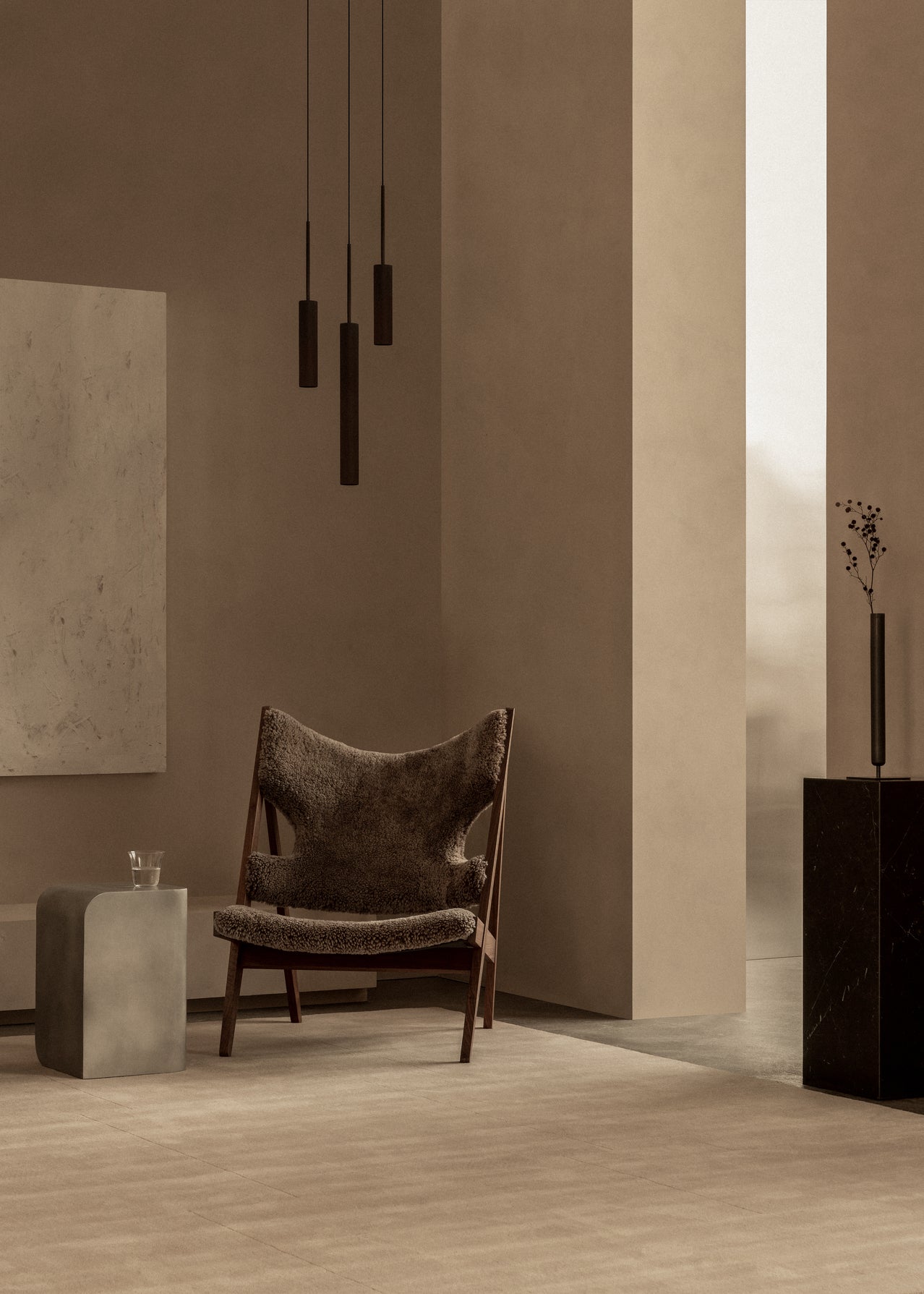 Závěsná lampa TUBULAIRE hnědá