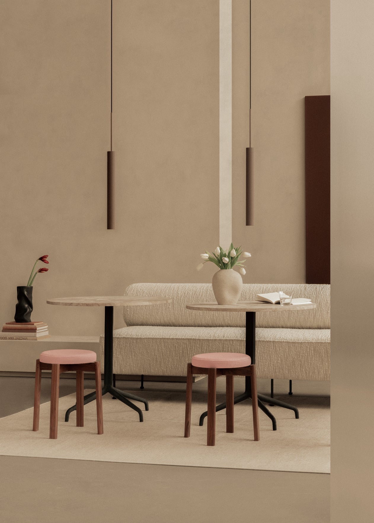 Závěsná lampa TUBULAIRE hnědá