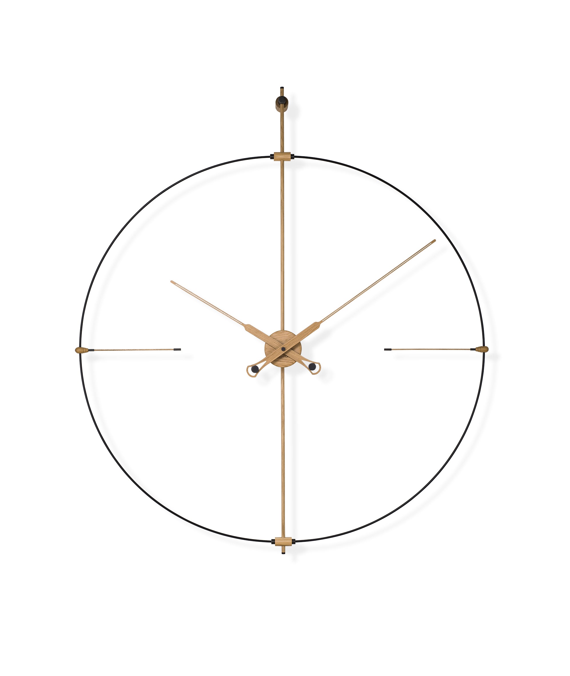 Nástěnné hodiny BILBAO PREMIUM z dubového dřeva s černou barvou