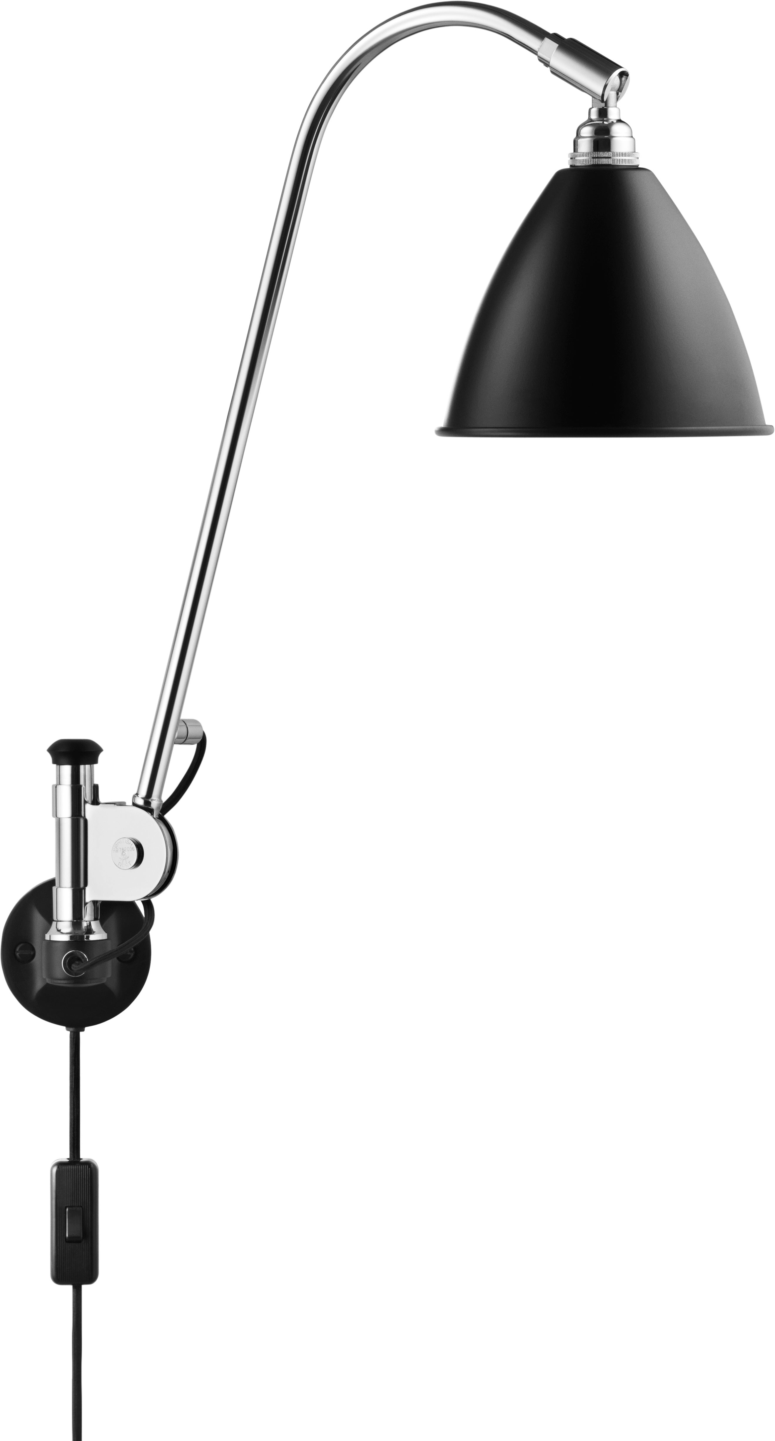 Nástěnná lampa BESTLITE BL5 chrom s černým stínidlem