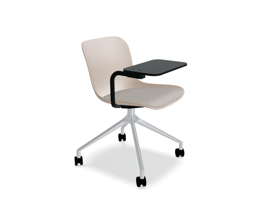 Swivel chair Baltic 2 remix aluminum polished with wheels to a hard surface